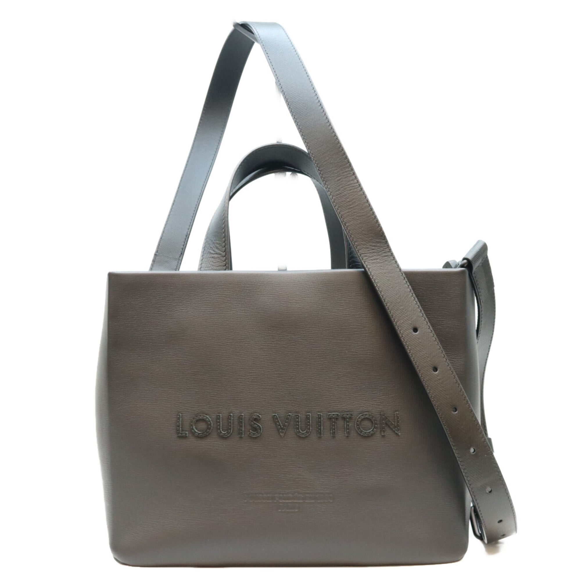 Louis Vuitton Black Noir Leather Handbag Shoulder Bag (Pre-Owned)