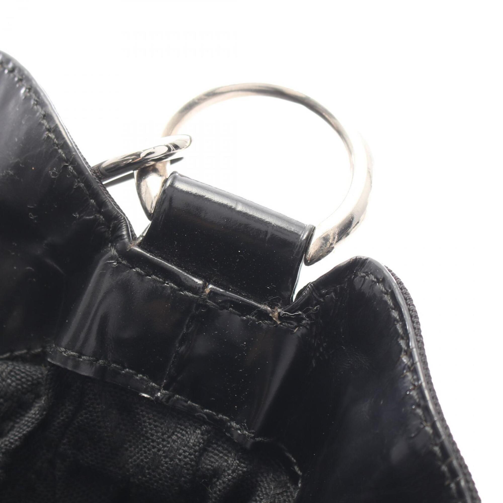 Gucci Black Leather Canvas Handbag Shoulder Bag (Pre-Owned)