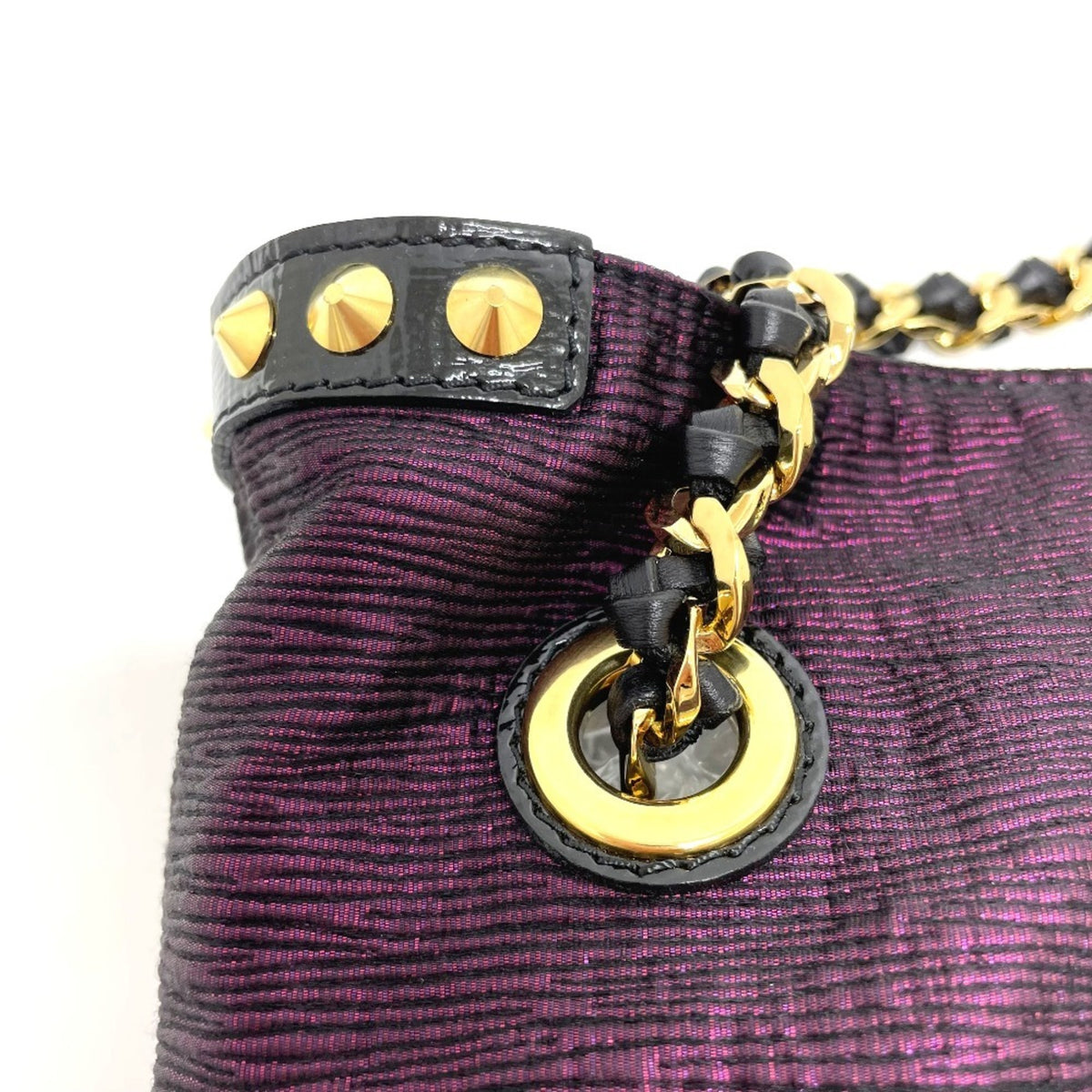 Louis Vuitton Black Purple Canvas Leather Handbag Tote Bag (Pre-Owned)