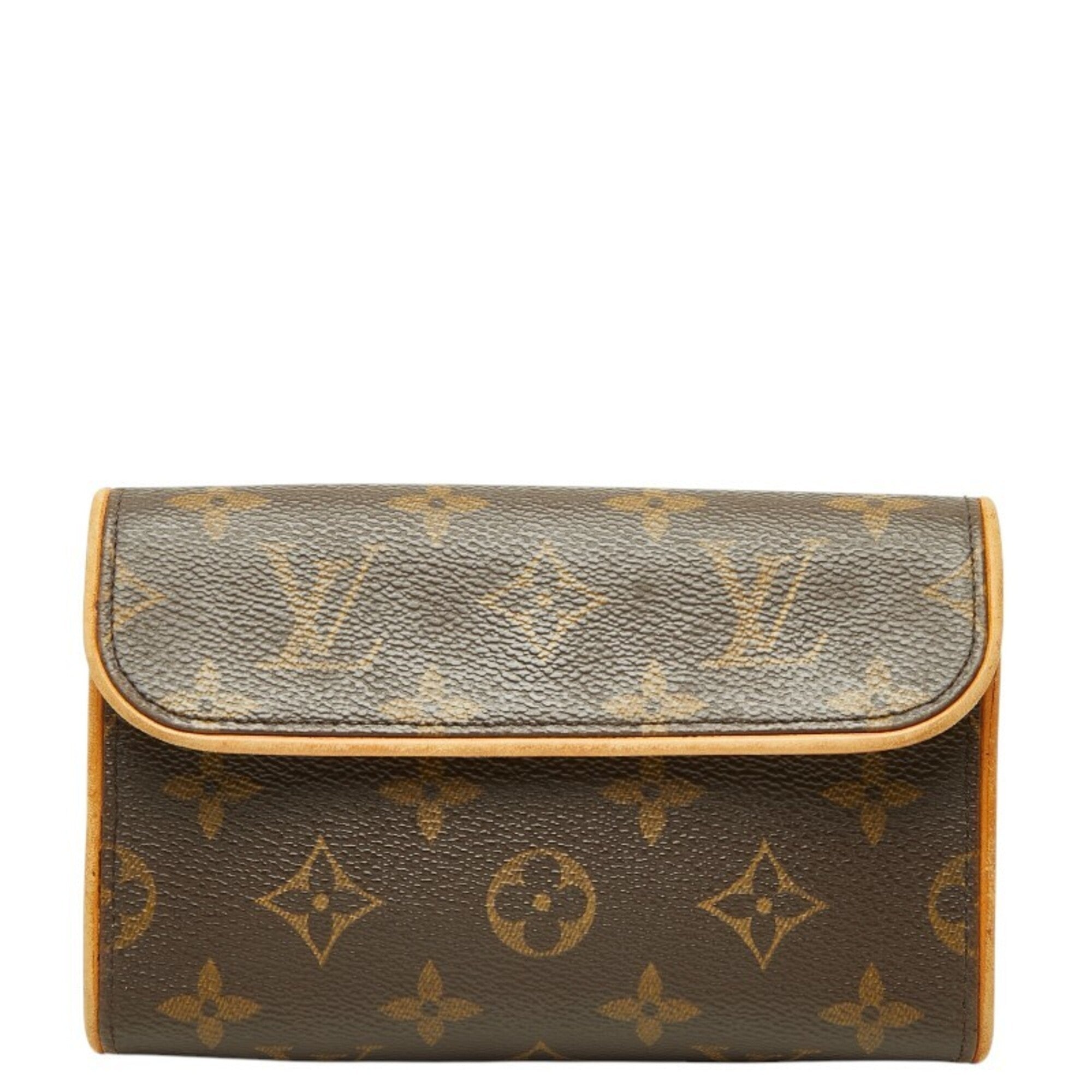 Louis Vuitton Brown Pvc Leather Handbag Pochette Pouch (Pre-Owned)