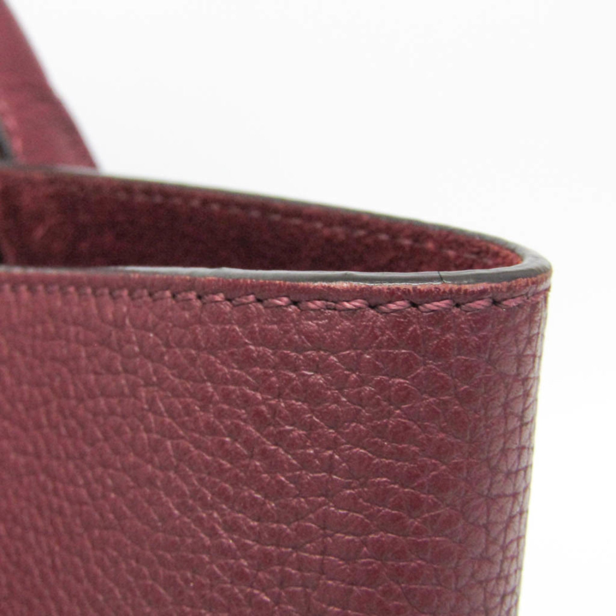 Celine Big Bag Smooth Leather Burgundy Leather Handbag (Pre-Owned)