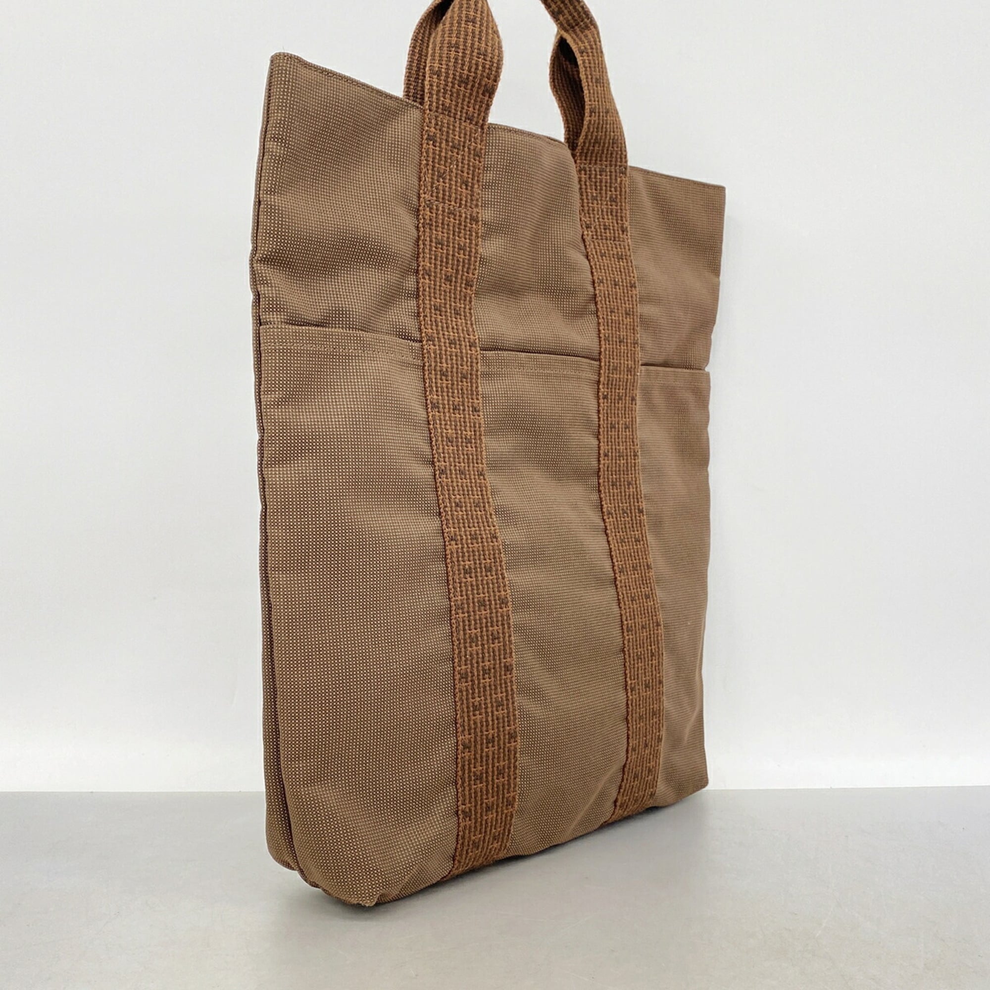 Hermes Brown Nylon Tote Bag (Pre-Owned)