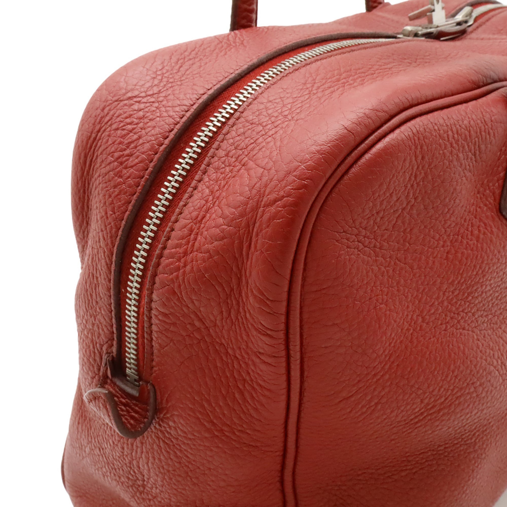 Hermes Red Color Taurillon Clemence Leather Handbag Shoulder Bag (Pre-Owned)