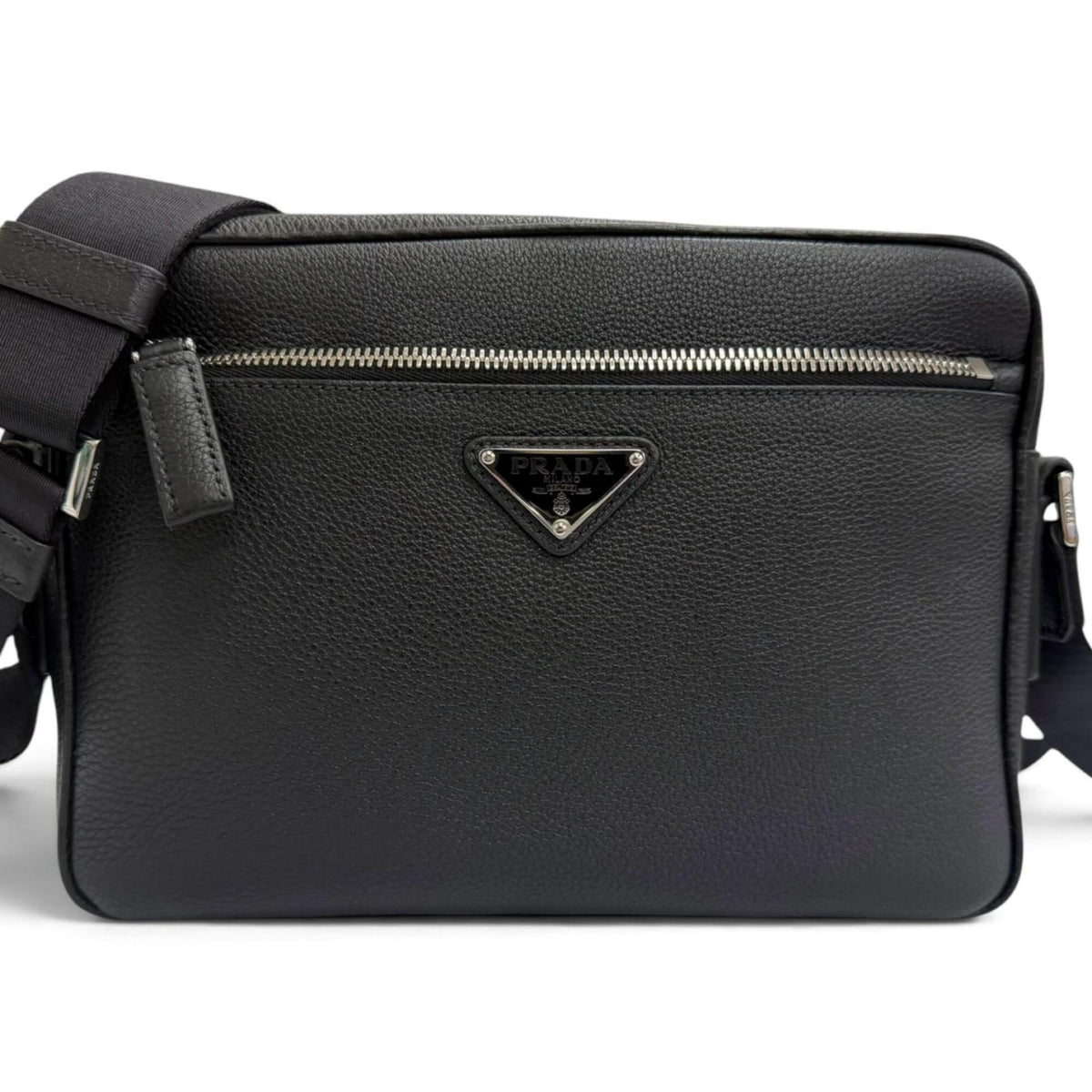 Prada Black Leather Crossbody Bag Shoulder Bag (Pre-Owned)
