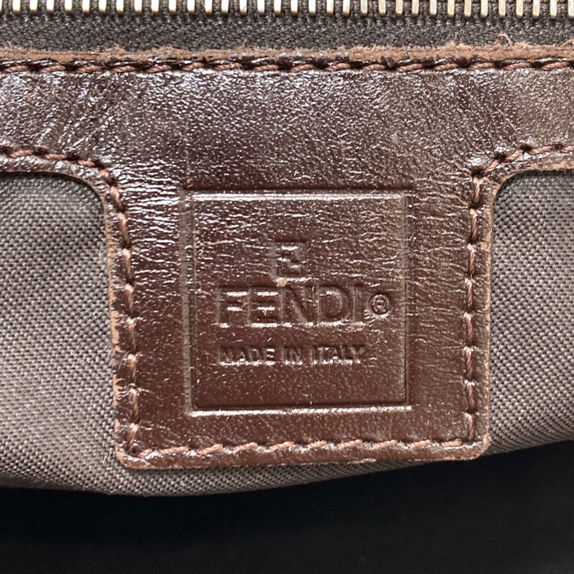 Fendi Brown Canvas Handbag (Pre-Owned)