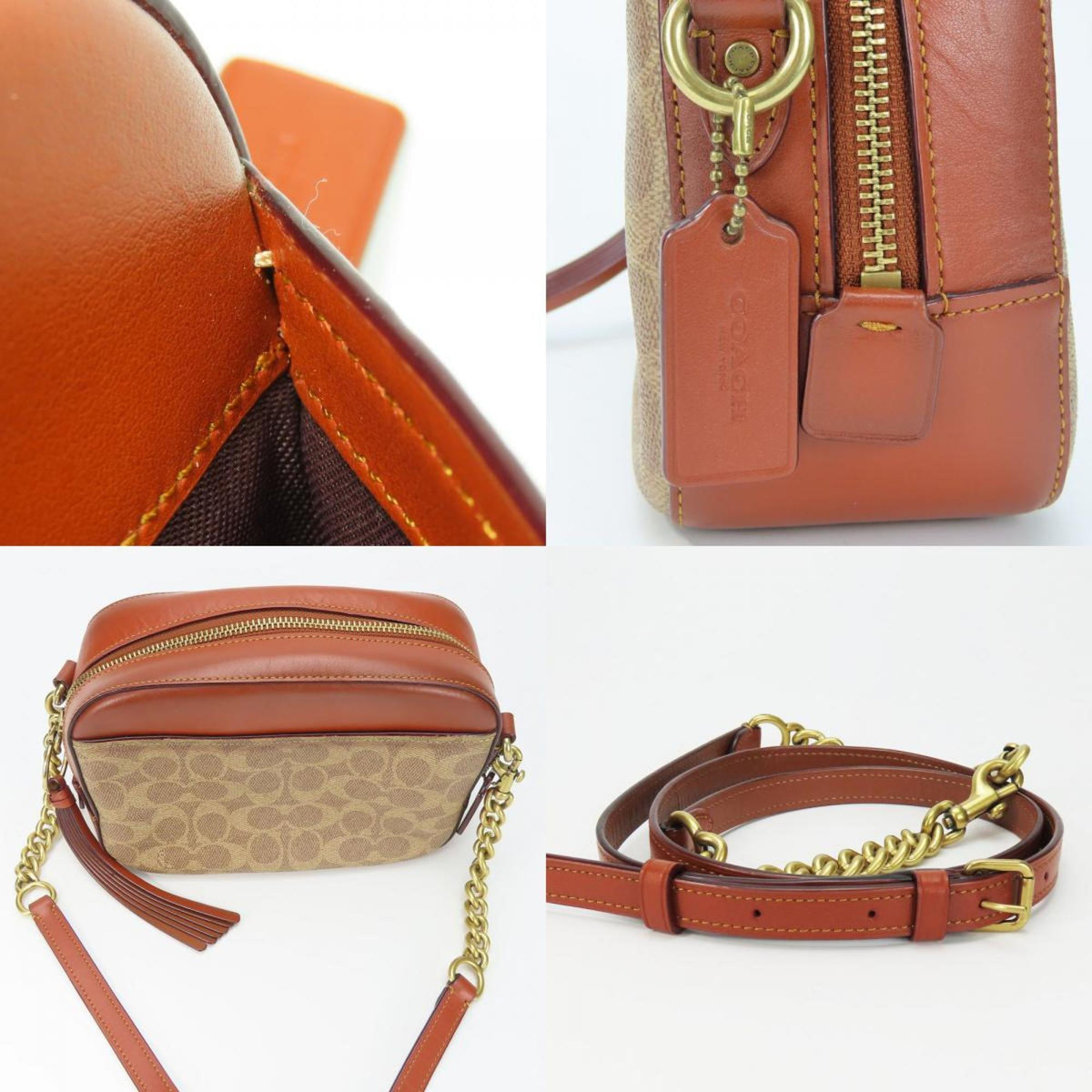 Coach Brown Leather Pvc Shoulder Bag (Pre-Owned)