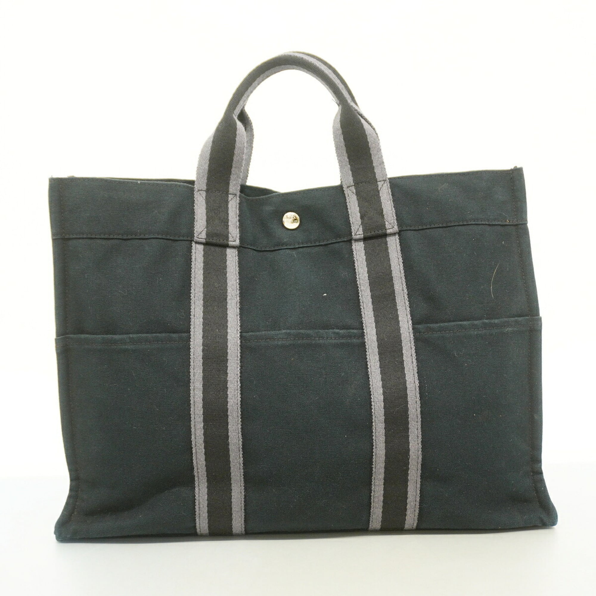 Hermes Black Canvas Tote Bag (Pre-Owned)