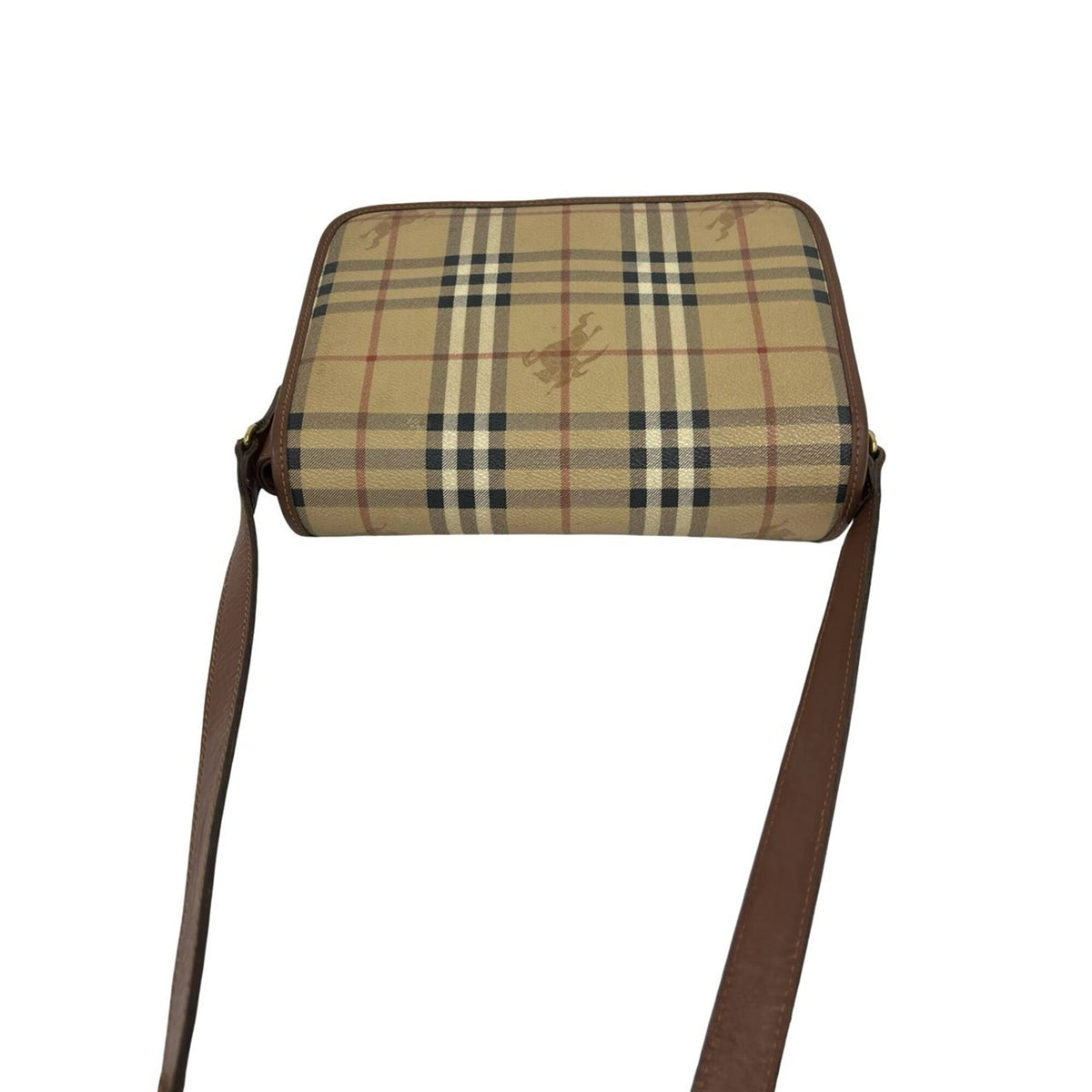 Burberry Beige Brown Leather Pvc Shoulder Bag (Pre-Owned)