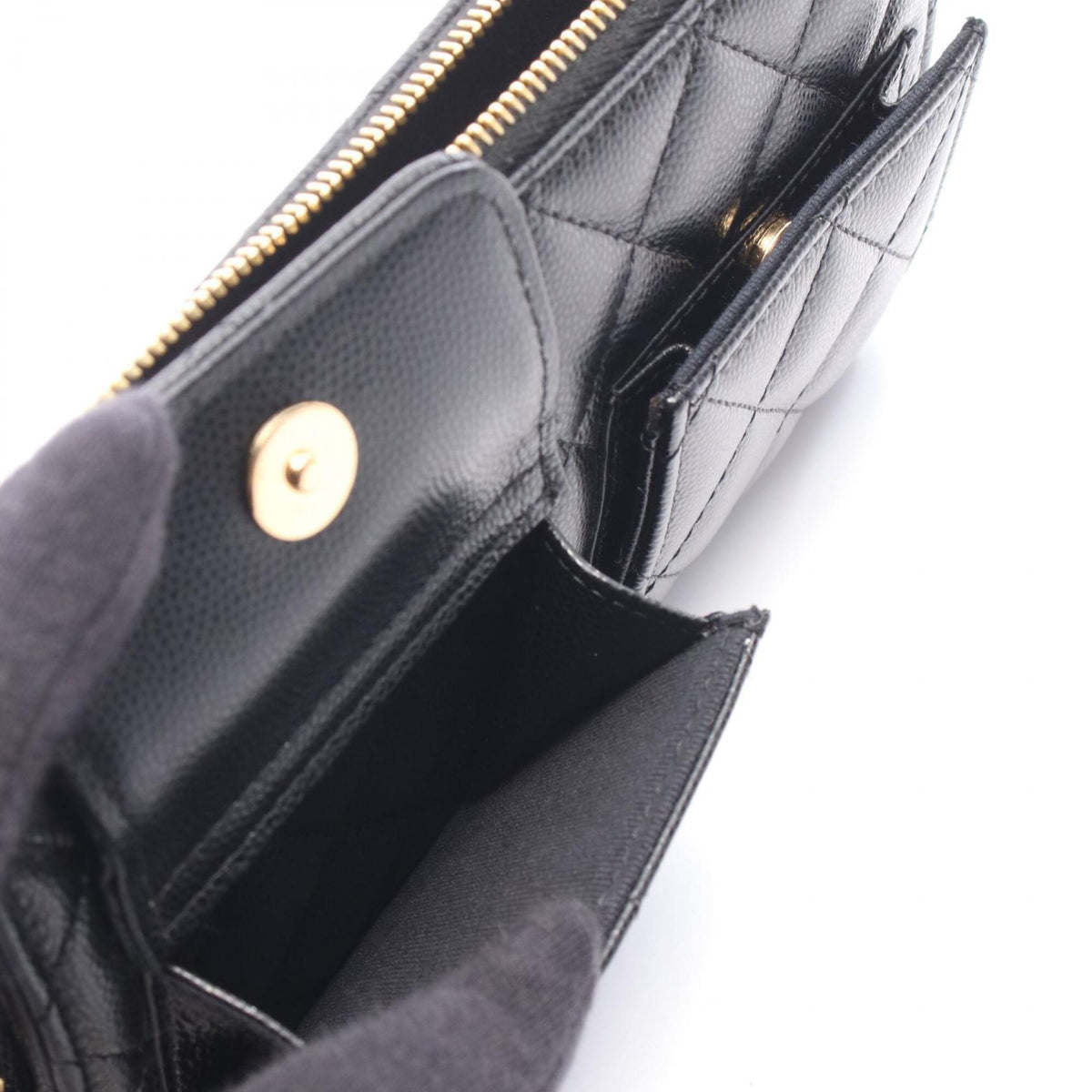 Chanel Black Grained Calfskin Clutch Bag Handbag (Pre-Owned)