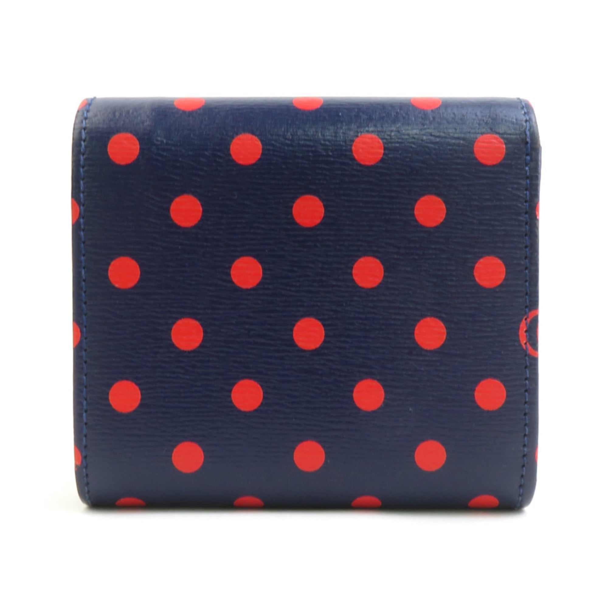 Gucci Navy Red Color Leather Wallet (Bi-Fold) (Pre-Owned)