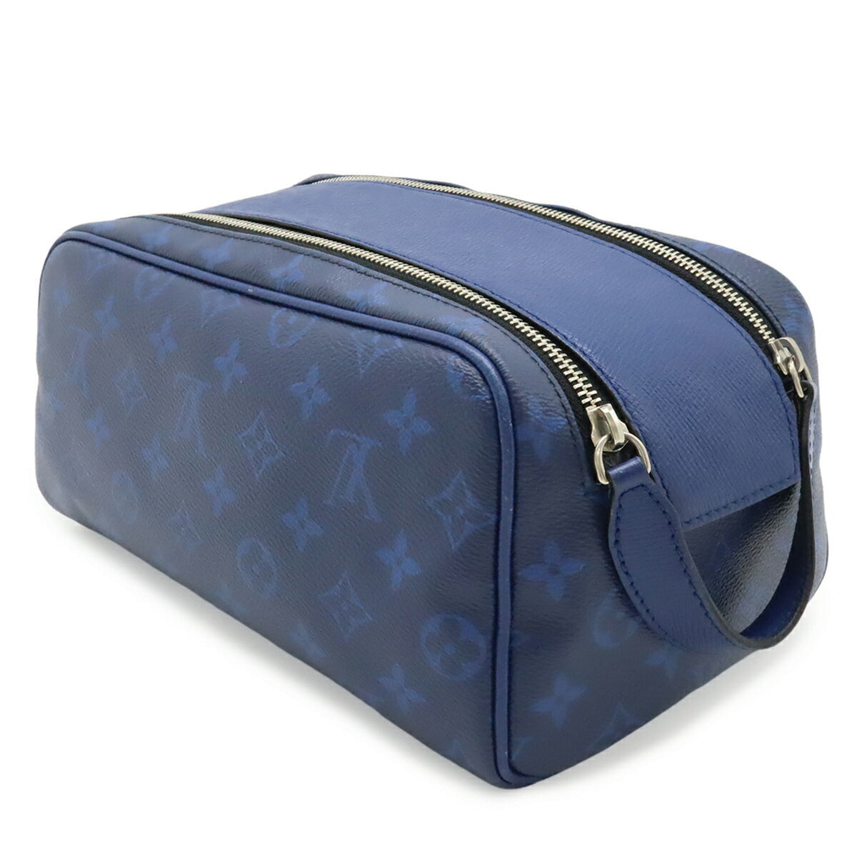 Louis Vuitton Cobalt Monogram Monogram Canvas Taiga Leather Leather Clutch Bag Handbag (Pre-Owned)