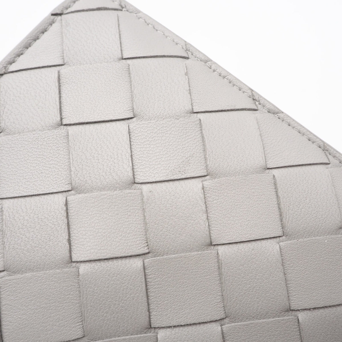 Bottega Veneta Intrecciato Gray Leather Wallet (Bi-Fold) (Pre-Owned)