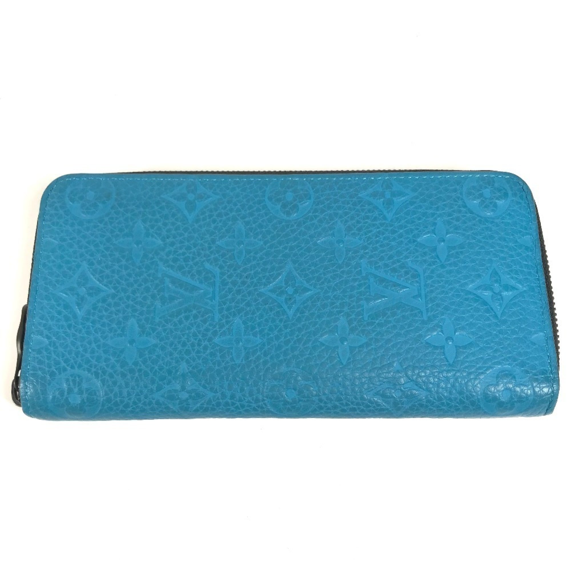 Louis Vuitton Taurillon Blue Leather Long Wallet (Bi-Fold) (Pre-Owned)