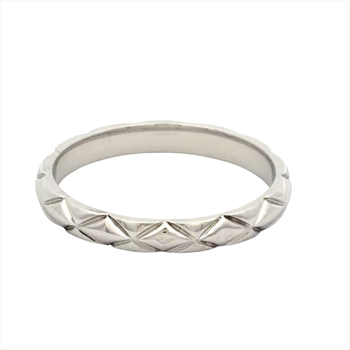 Chanel Platinum Platinum 950 Band Ring (Pre-Owned)