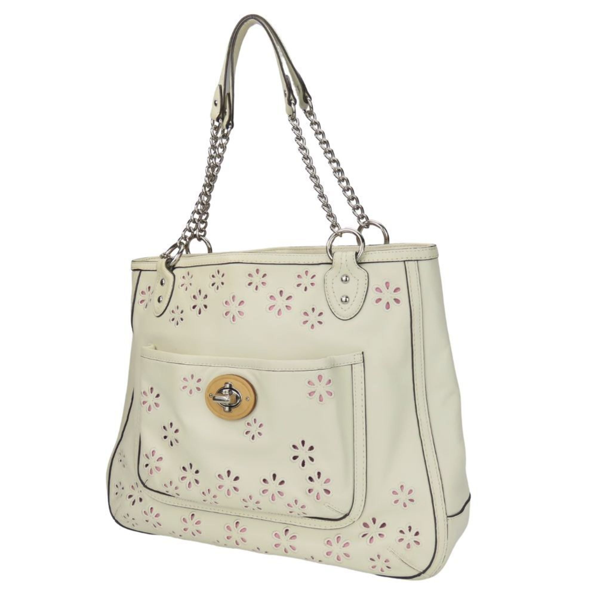 Coach White Leather Tote Bag (Pre-Owned)