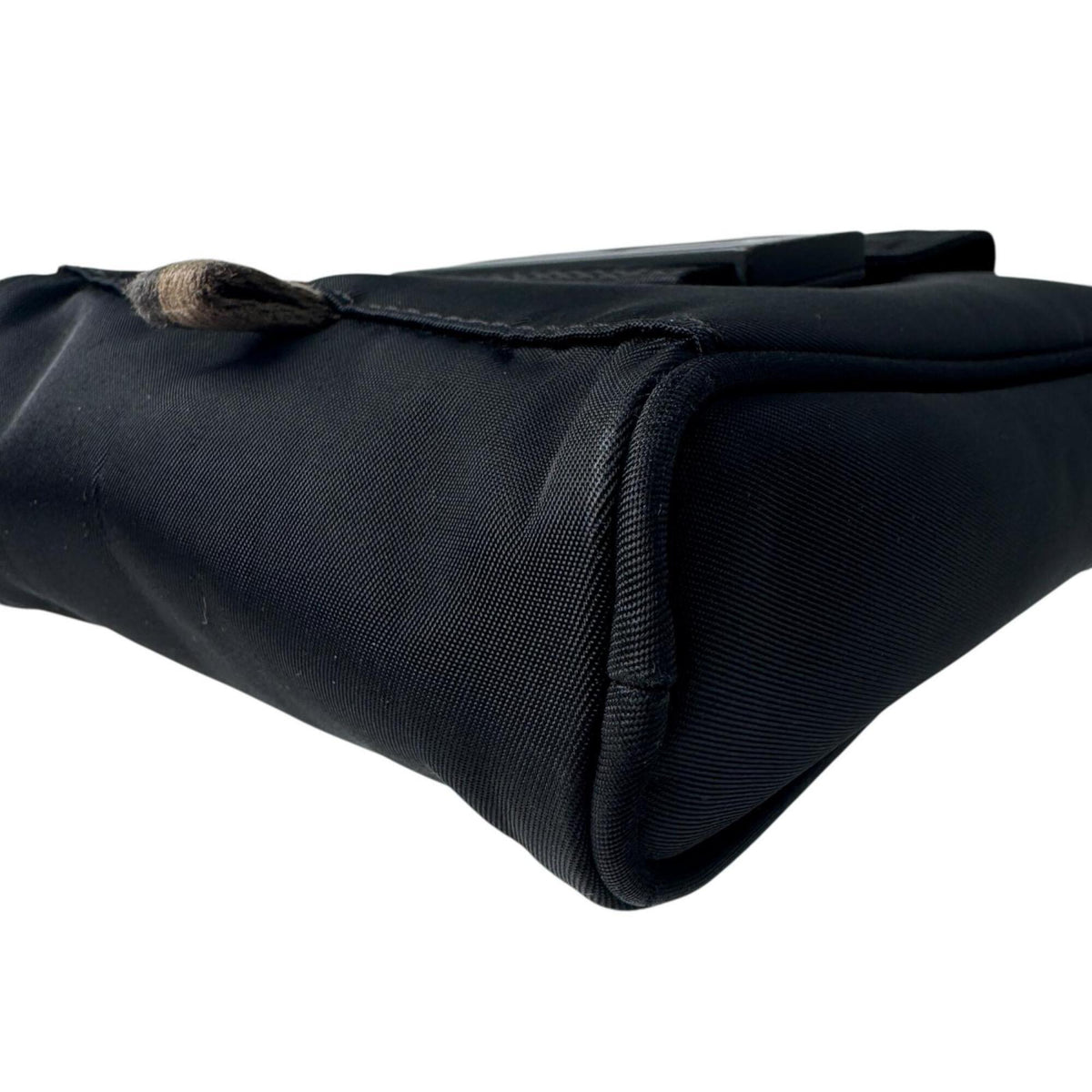 Fendi Black Nylon Leather Pouch Shoulder Bag (Pre-Owned)