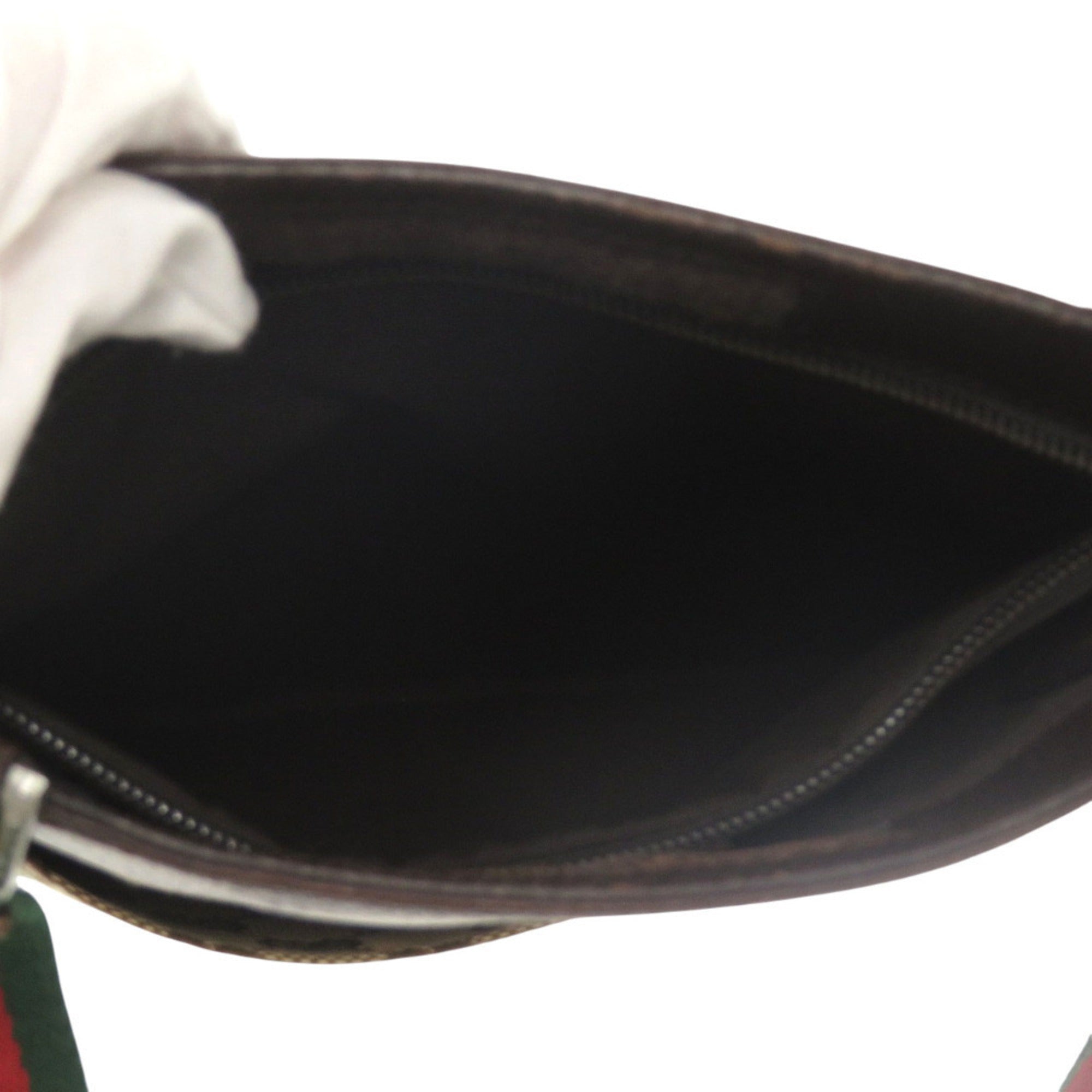Gucci Brown Green Red Color Gg Canvas Leather Messenger Bag Sling Bag (Pre-Owned)