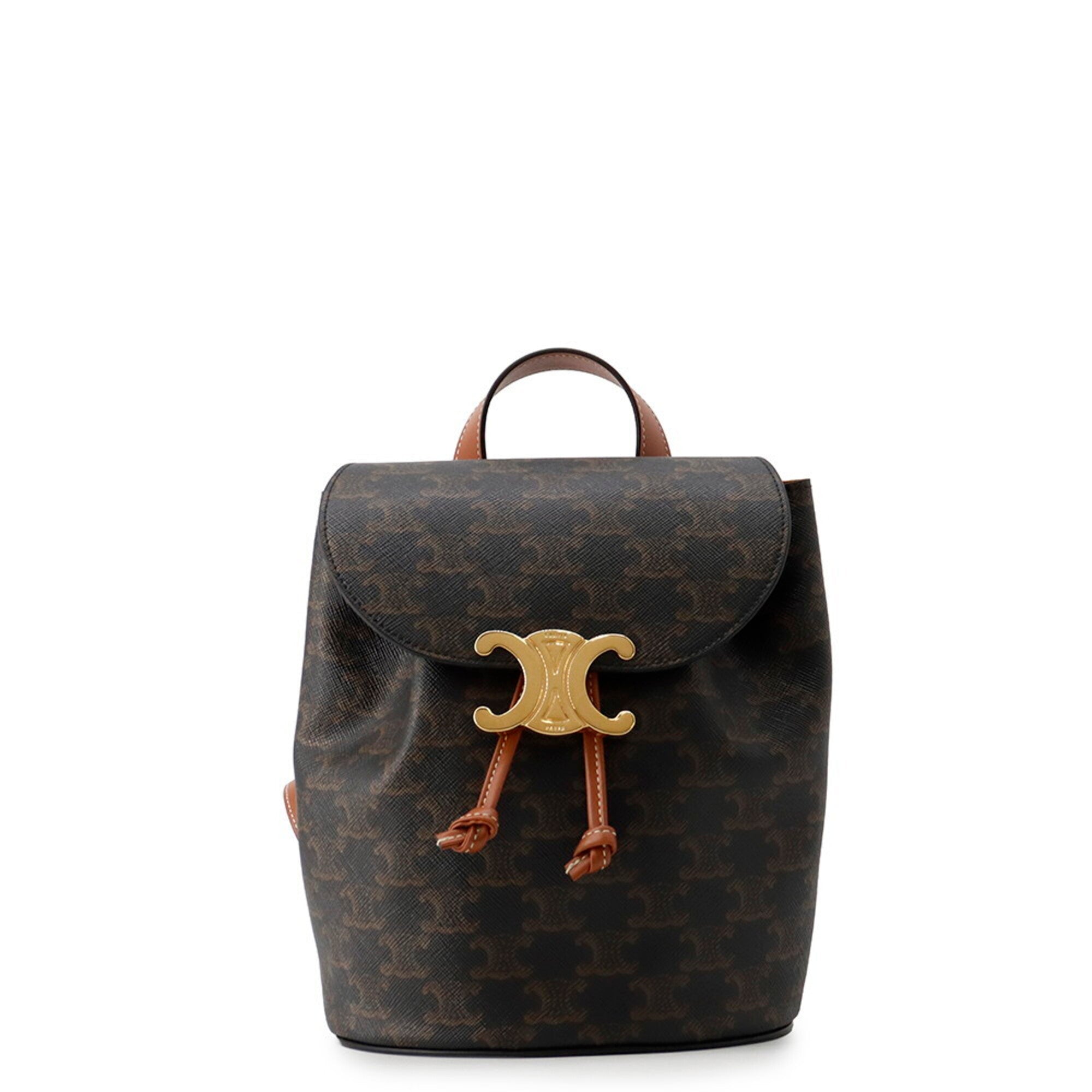 Celine Brown Pvc Leather Backpack Handbag (Pre-Owned)