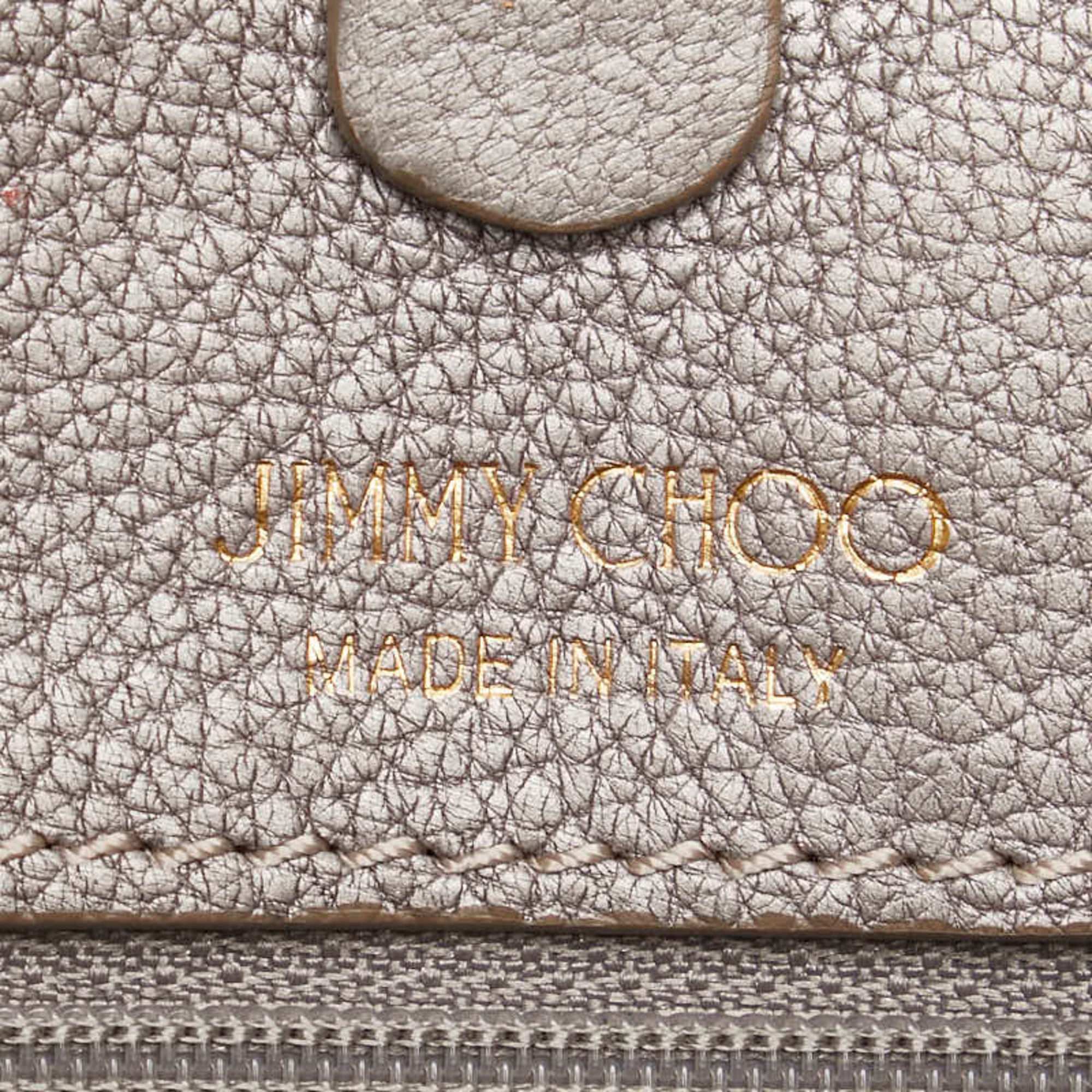 Jimmy Choo Gray Leather Handbag Tote Bag (Pre-Owned)