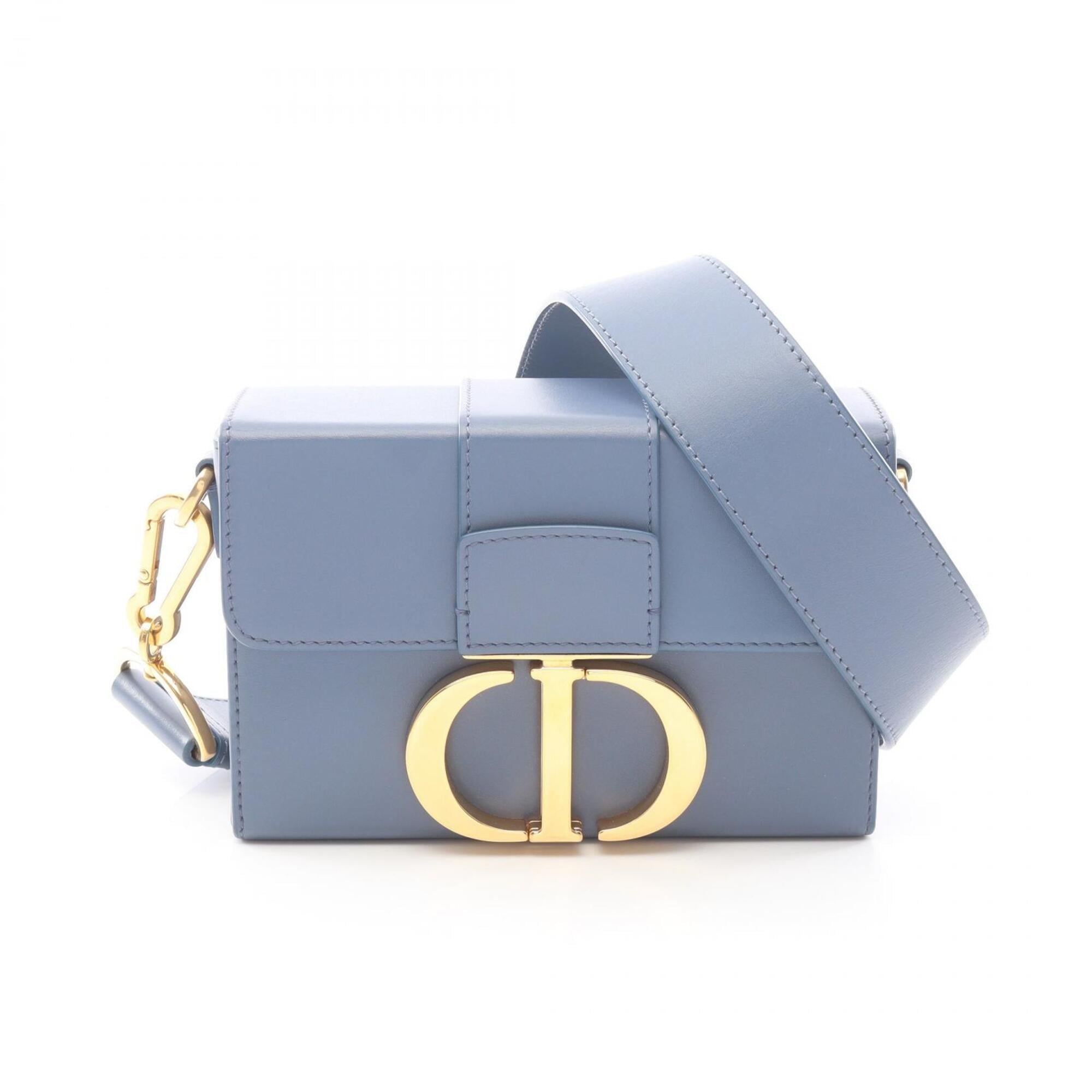 Christian Dior Blue Leather Handbag Shoulder Bag (Pre-Owned)