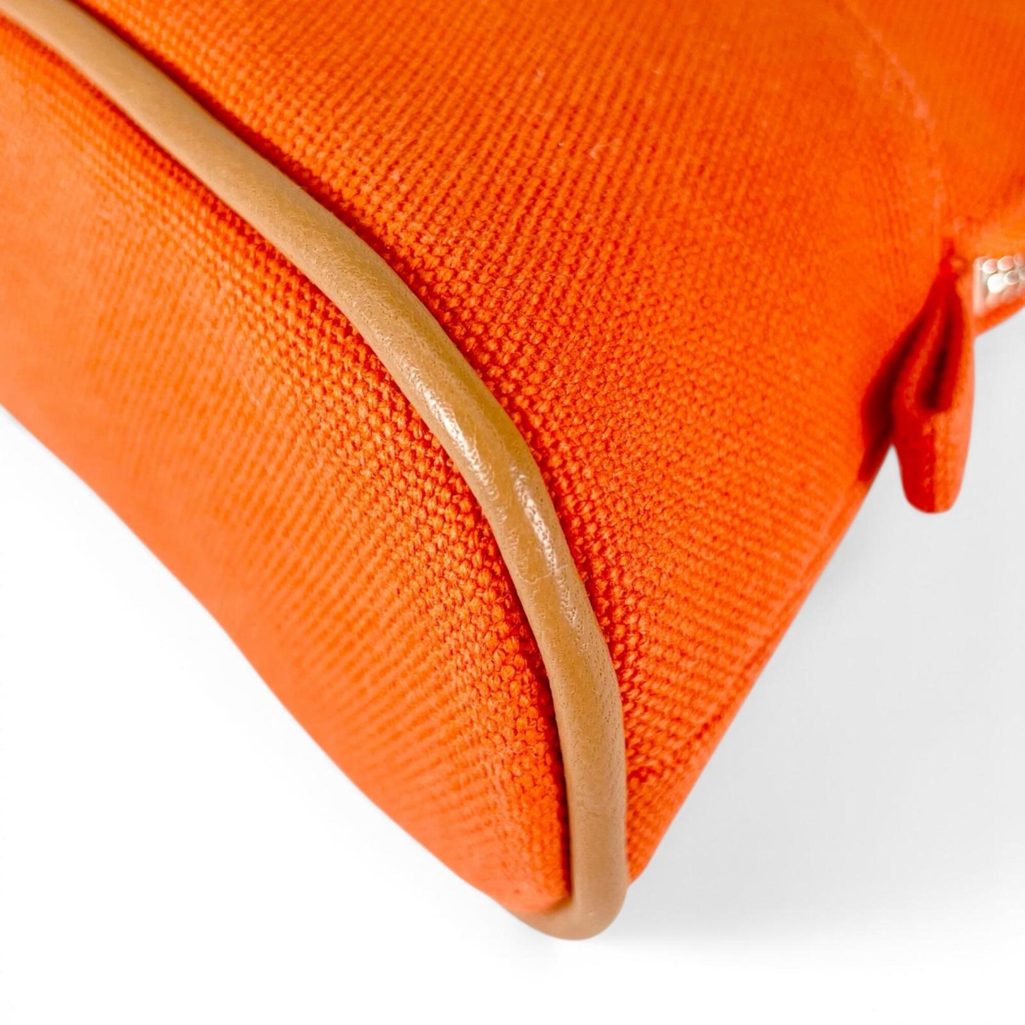 Hermes Orange Cotton Elastane Polyamide Leather Pouch (Pre-Owned)