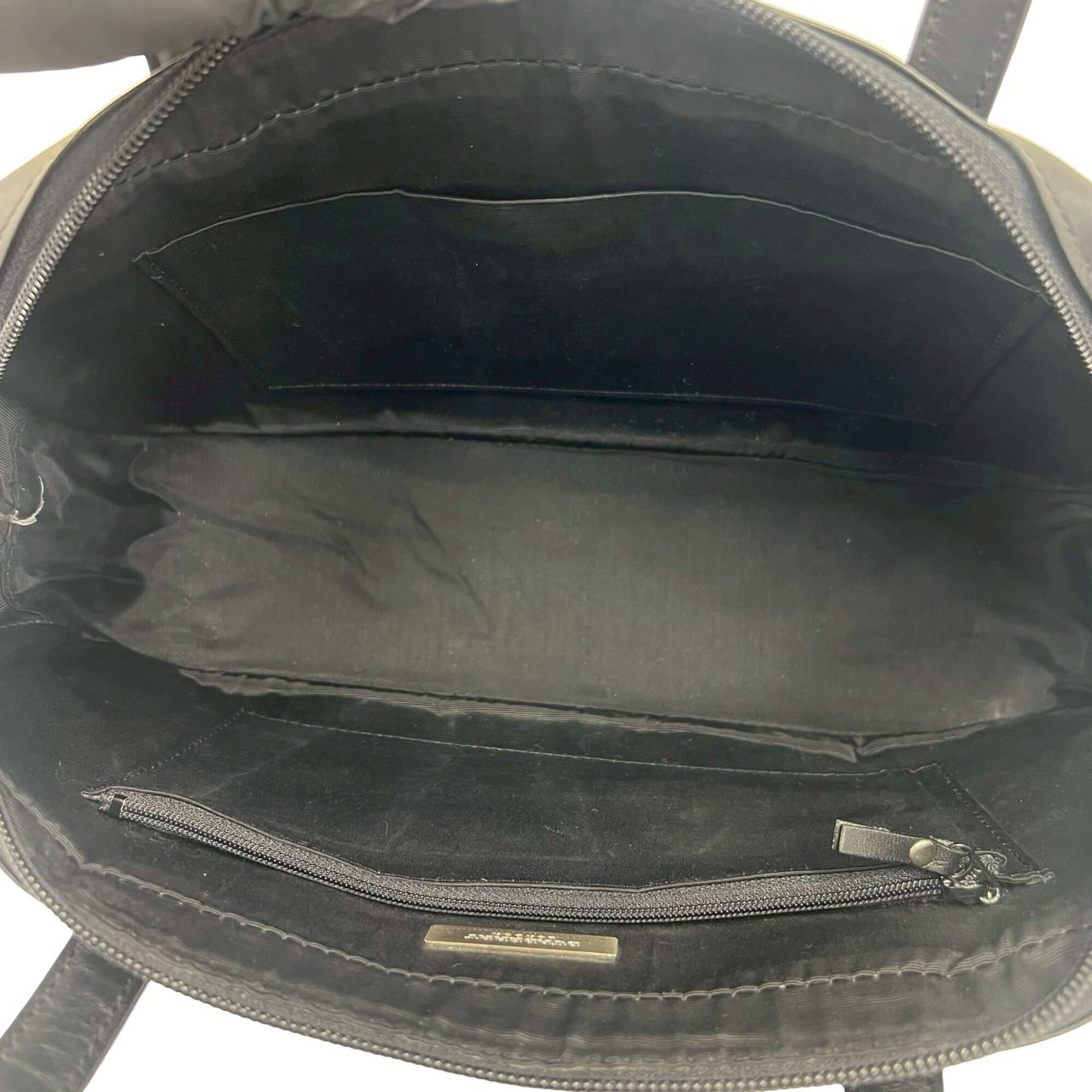 Burberry Black Leather Boston Bag Handbag Tote Bag (Pre-Owned)