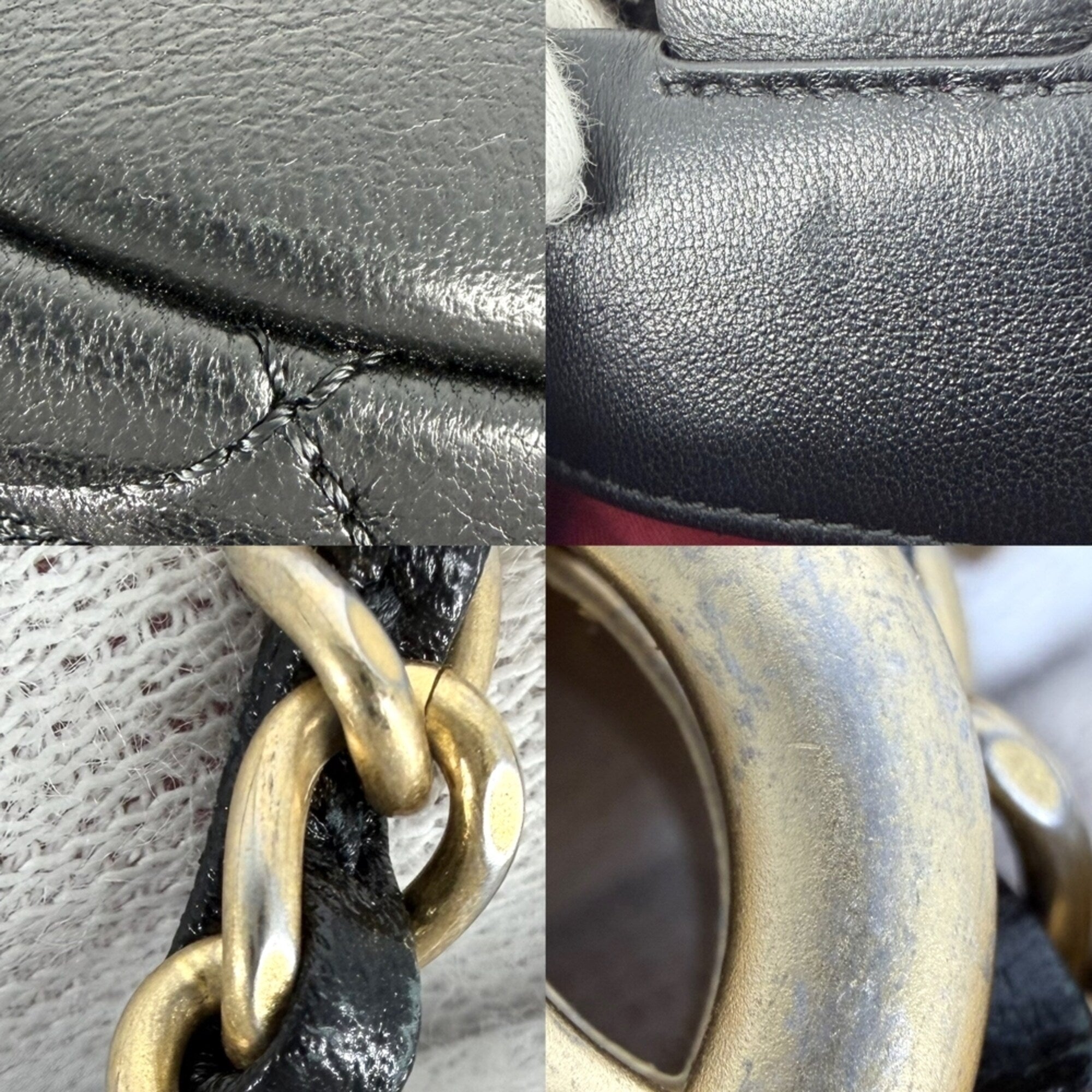 Chanel Black White Leather Handbag (Pre-Owned)