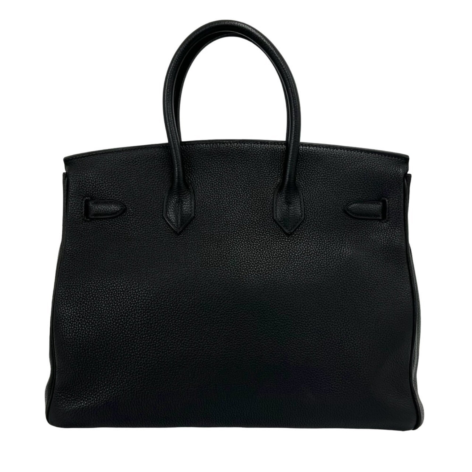 Hermes Black Togo Leather Handbag Tote Bag (Pre-Owned)