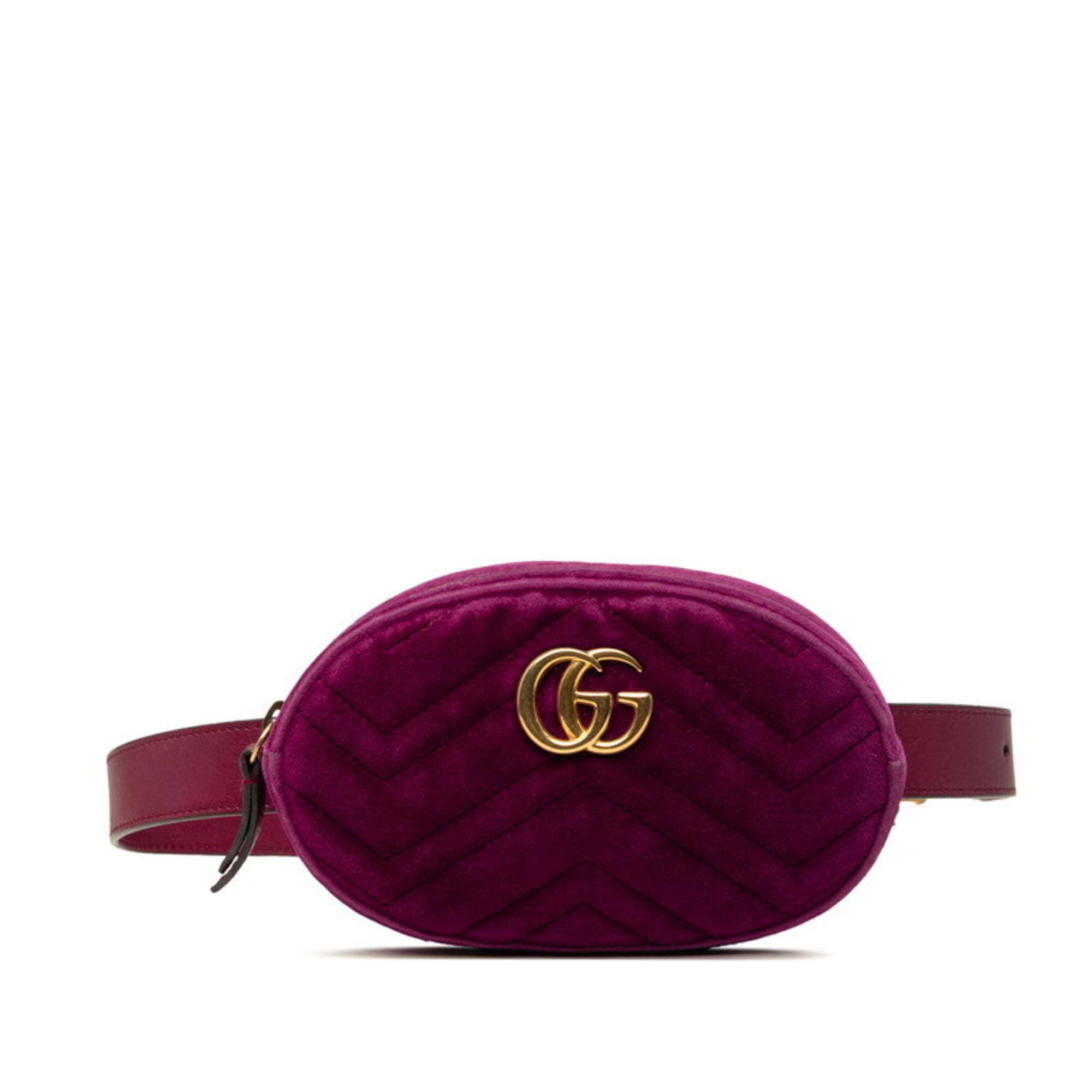 Gucci Gg Marmont Purple Velvet Leather Shoulder Bag Sling Bag (Pre-Owned)