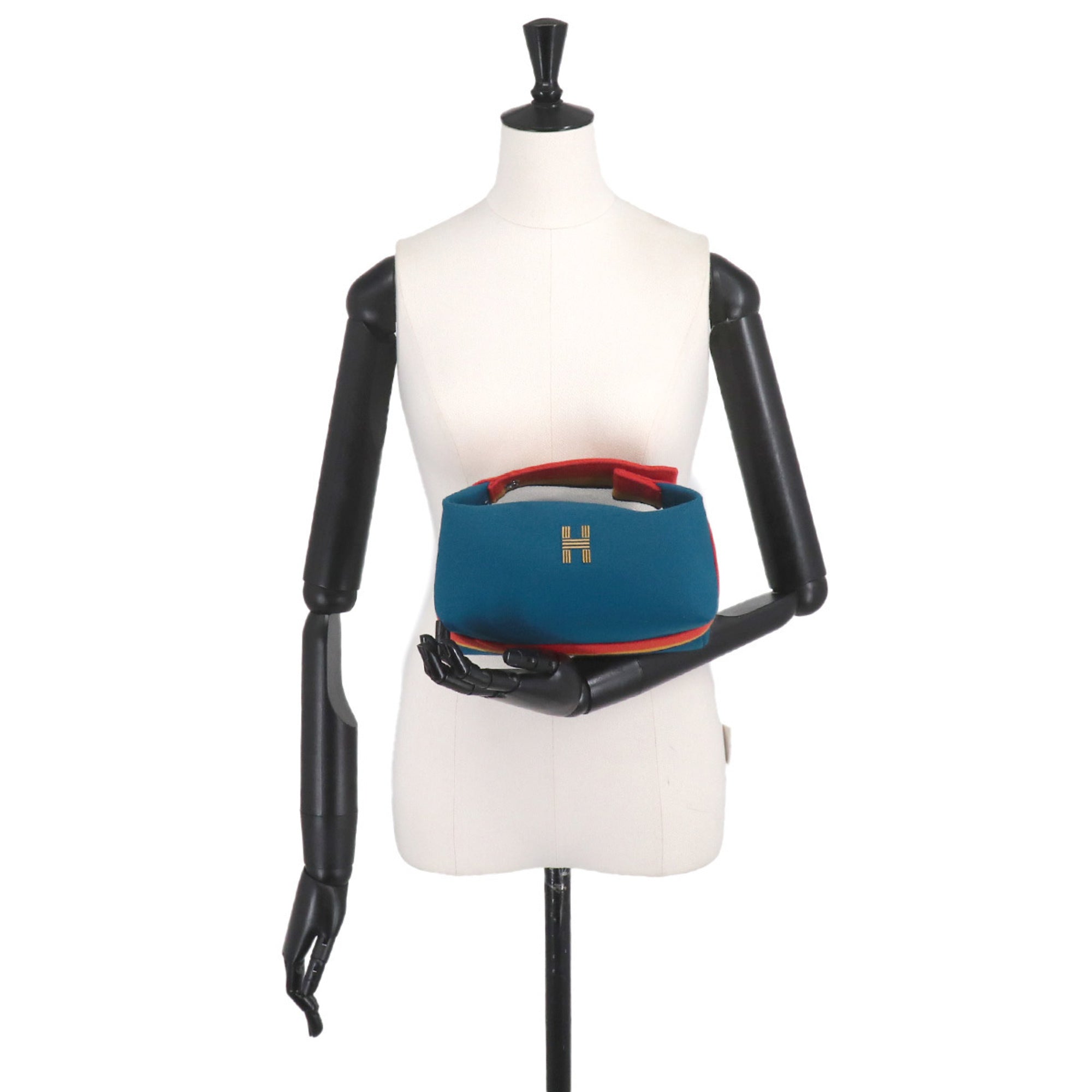 Hermes Blue Paon Wool Handbag Pouch (Pre-Owned)