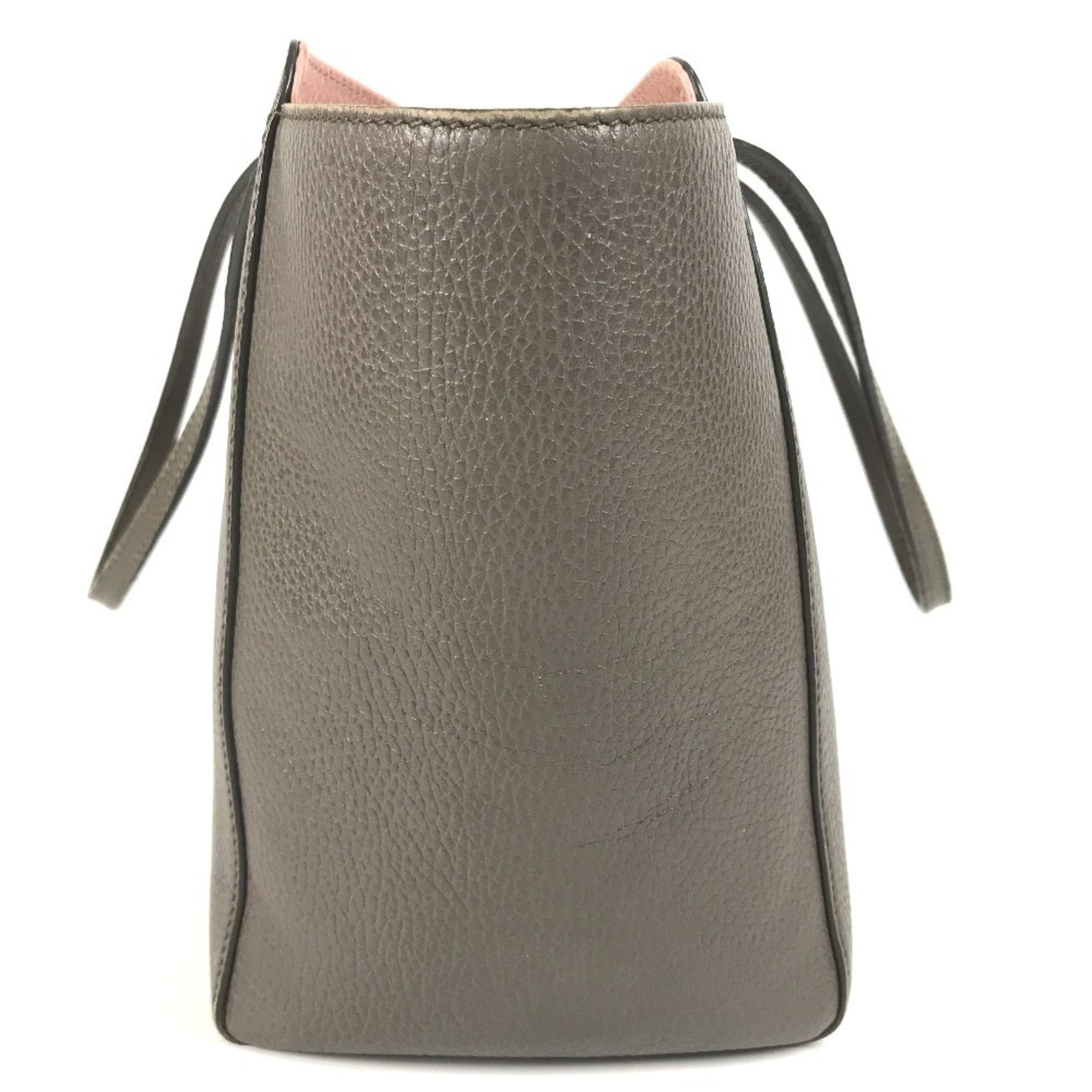 Gucci Gray Pink Leather Shoulder Bag Tote Bag (Pre-Owned)