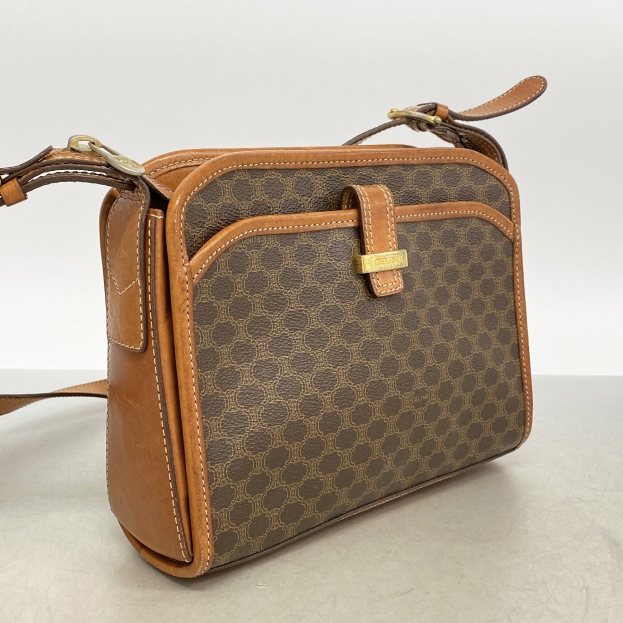 Celine Brown Pvc Shoulder Bag (Pre-Owned)