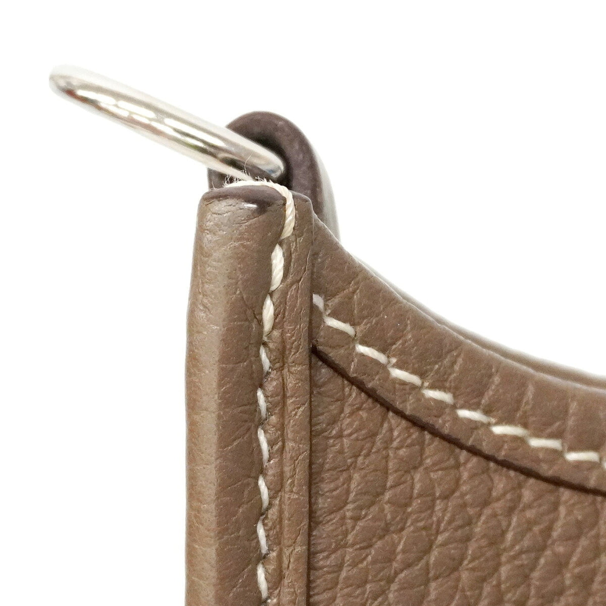 Hermes Etoupe Gray Taurillon Clemence Leather Shoulder Bag (Pre-Owned)