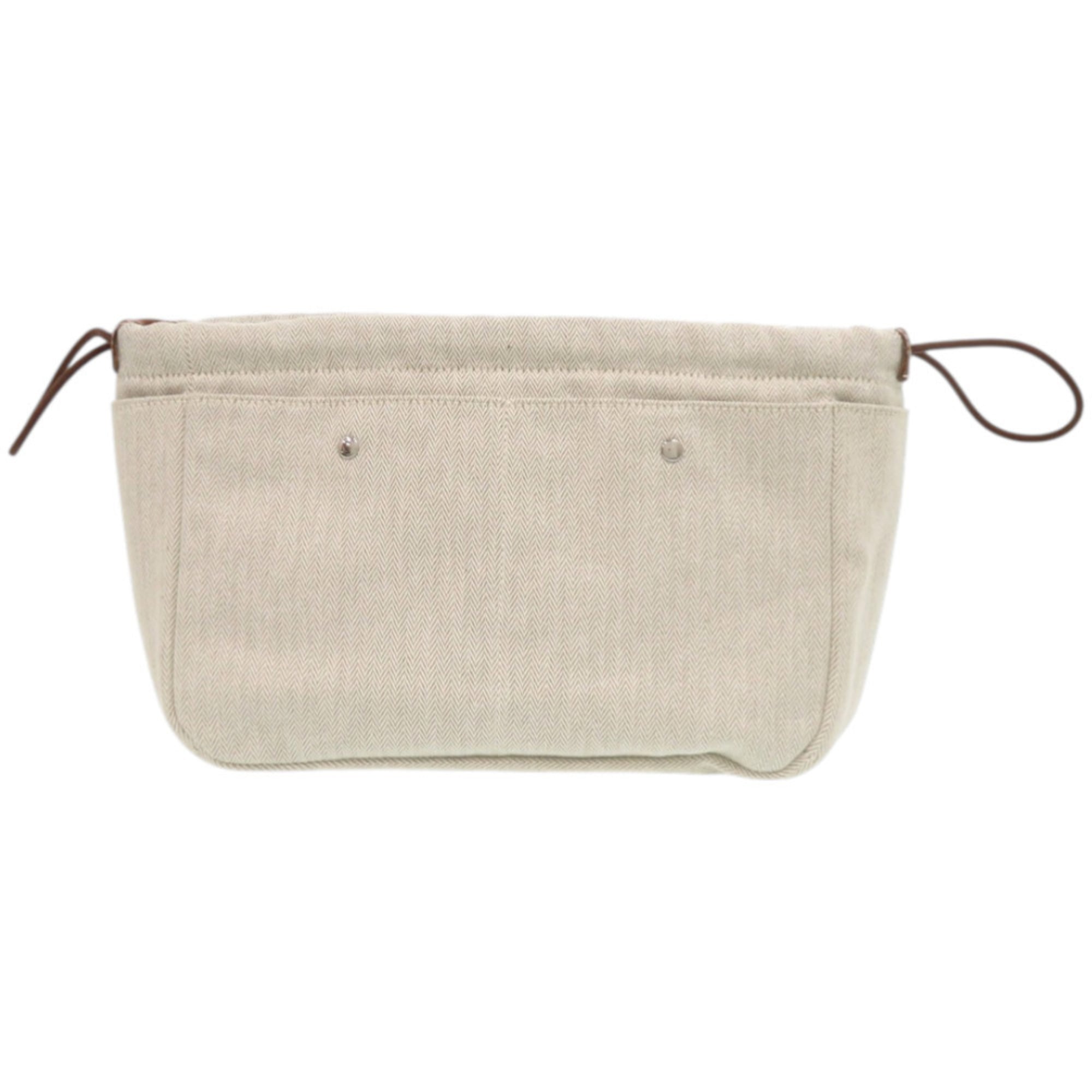 Hermes Beige Brown Cotton Pouch (Pre-Owned)