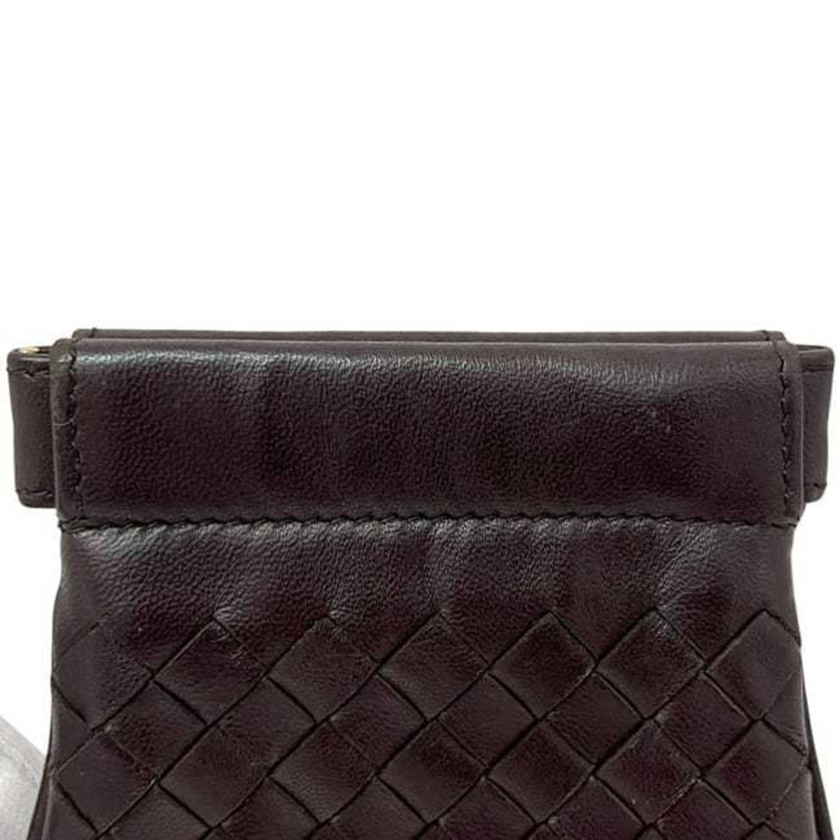 Bottega Veneta Intrecciato Brown Leather Coin Purse/Coin Case (Pre-Owned)