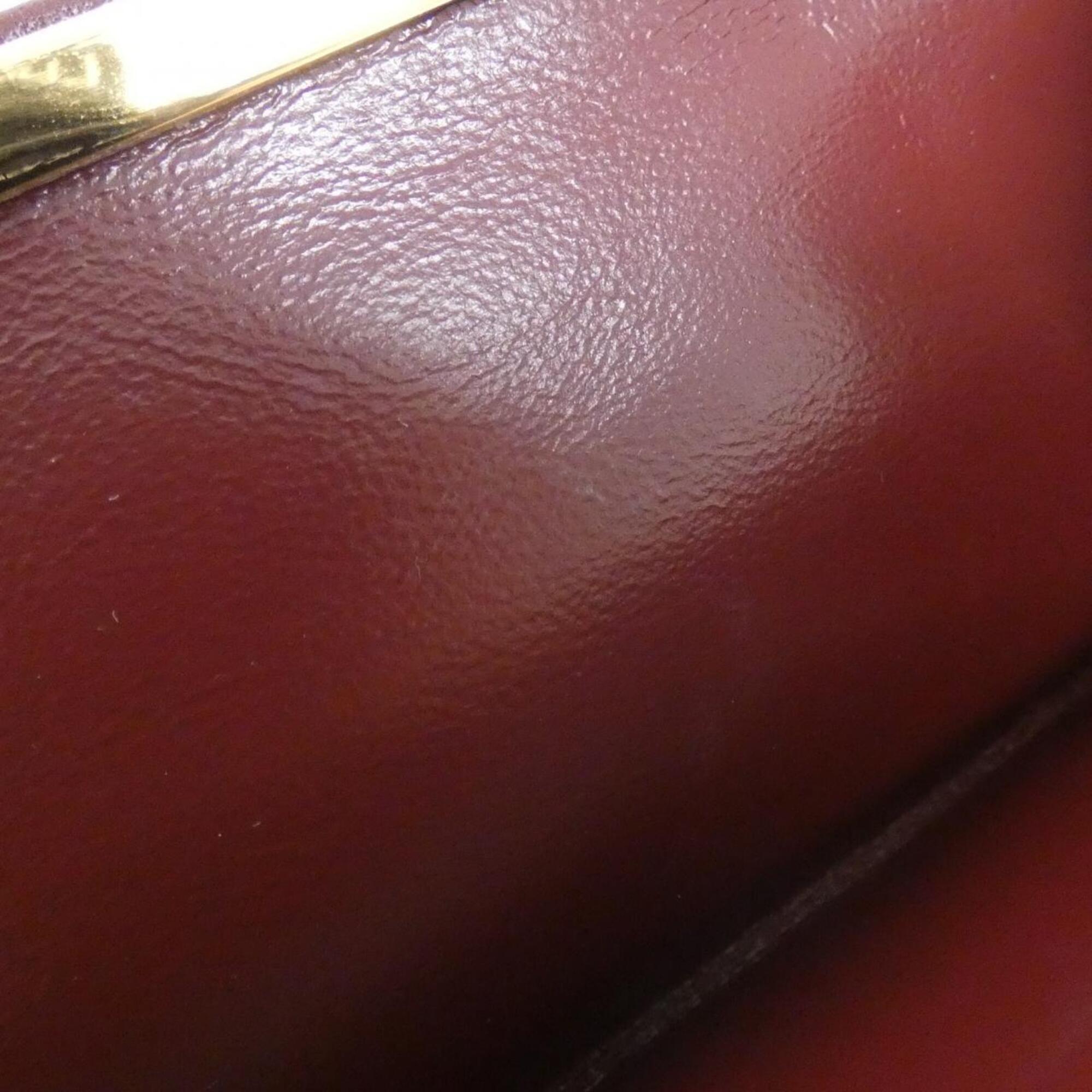 Cartier Bordeaux Leather Long Wallet (Tri-Fold) (Pre-Owned)