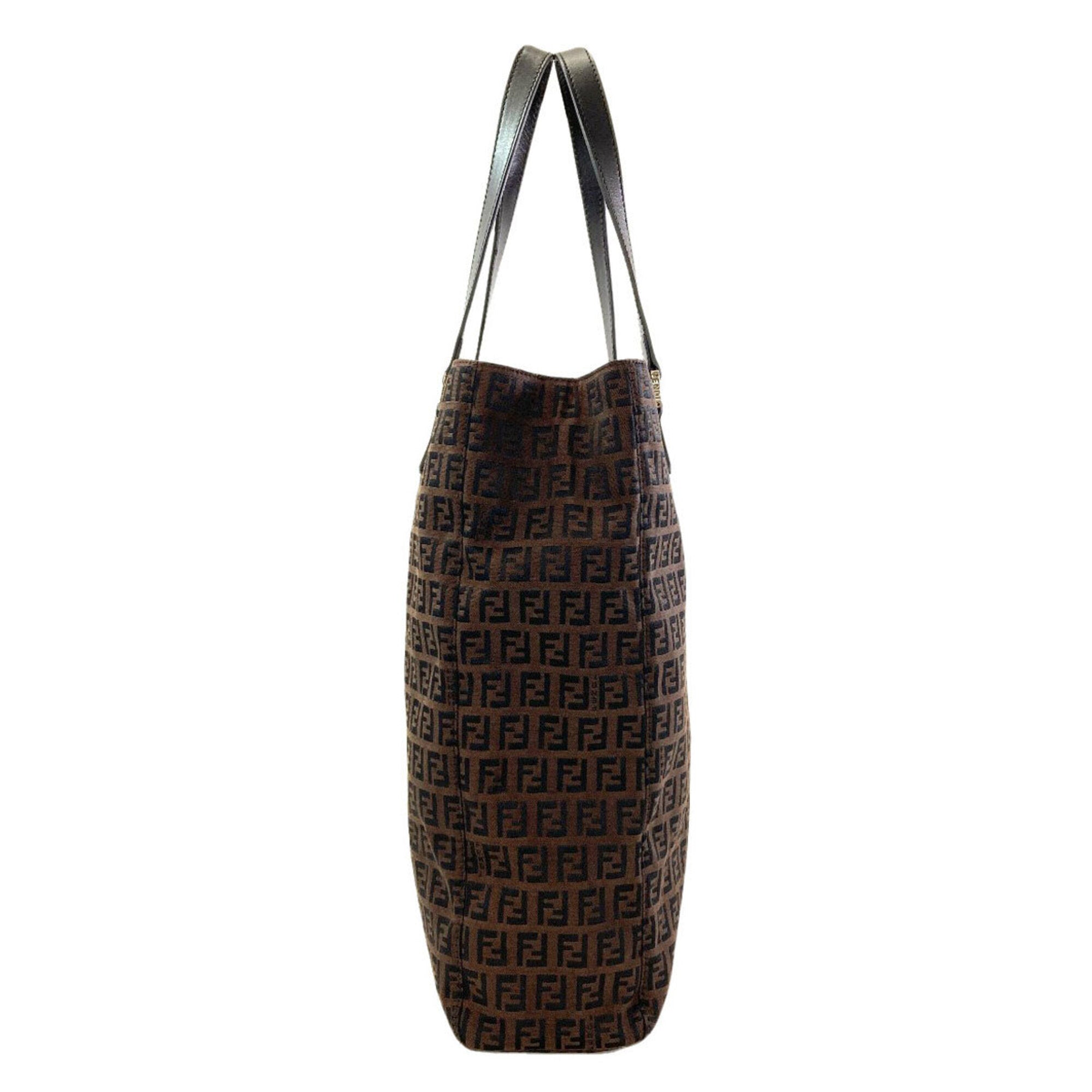 Fendi Dark Brown Canvas Tote Bag (Pre-Owned)