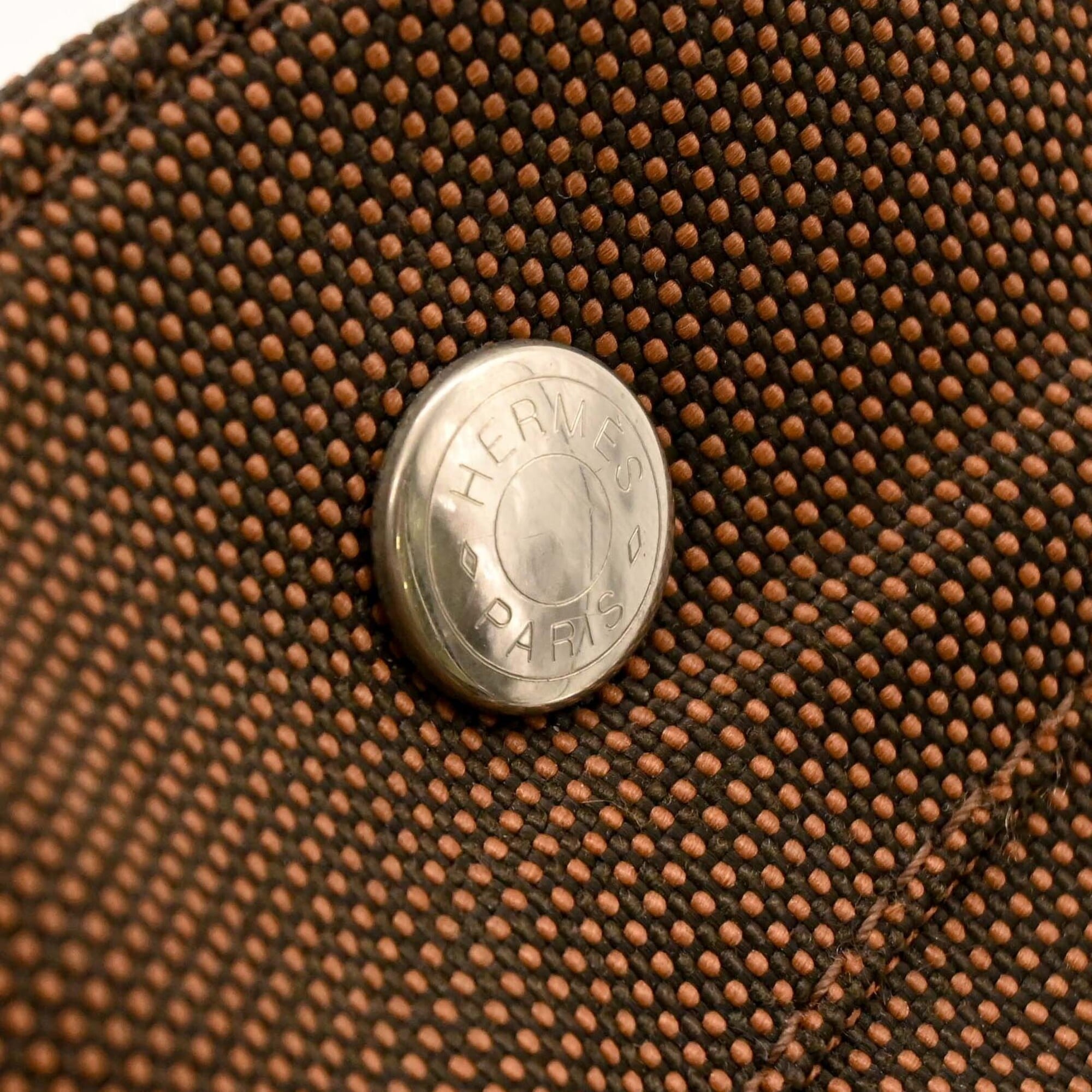 Hermes Her Line Brown Nylon Canvas Backpack (Pre-Owned)