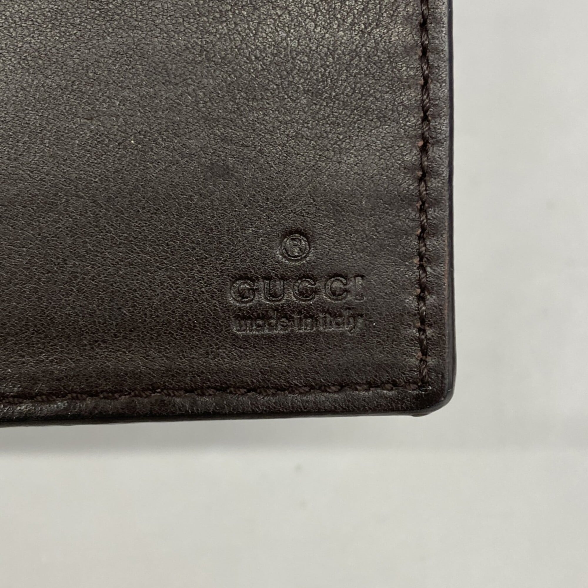 Gucci Brown Leather Long Bill Wallet (Bi-Fold) (Pre-Owned)