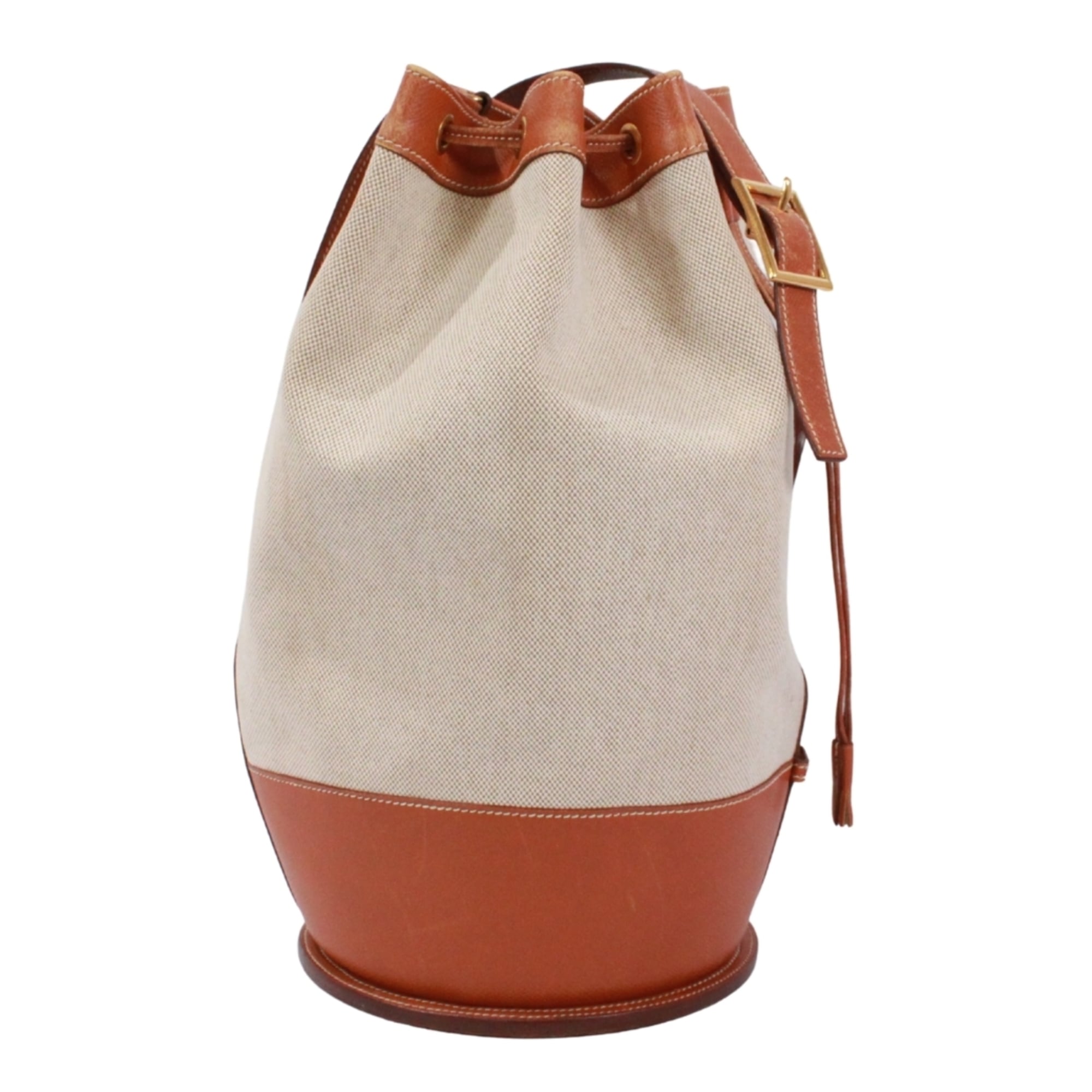 Hermes Brown Ivory Toile H Courchevel Leather Shoulder Bag (Pre-Owned)