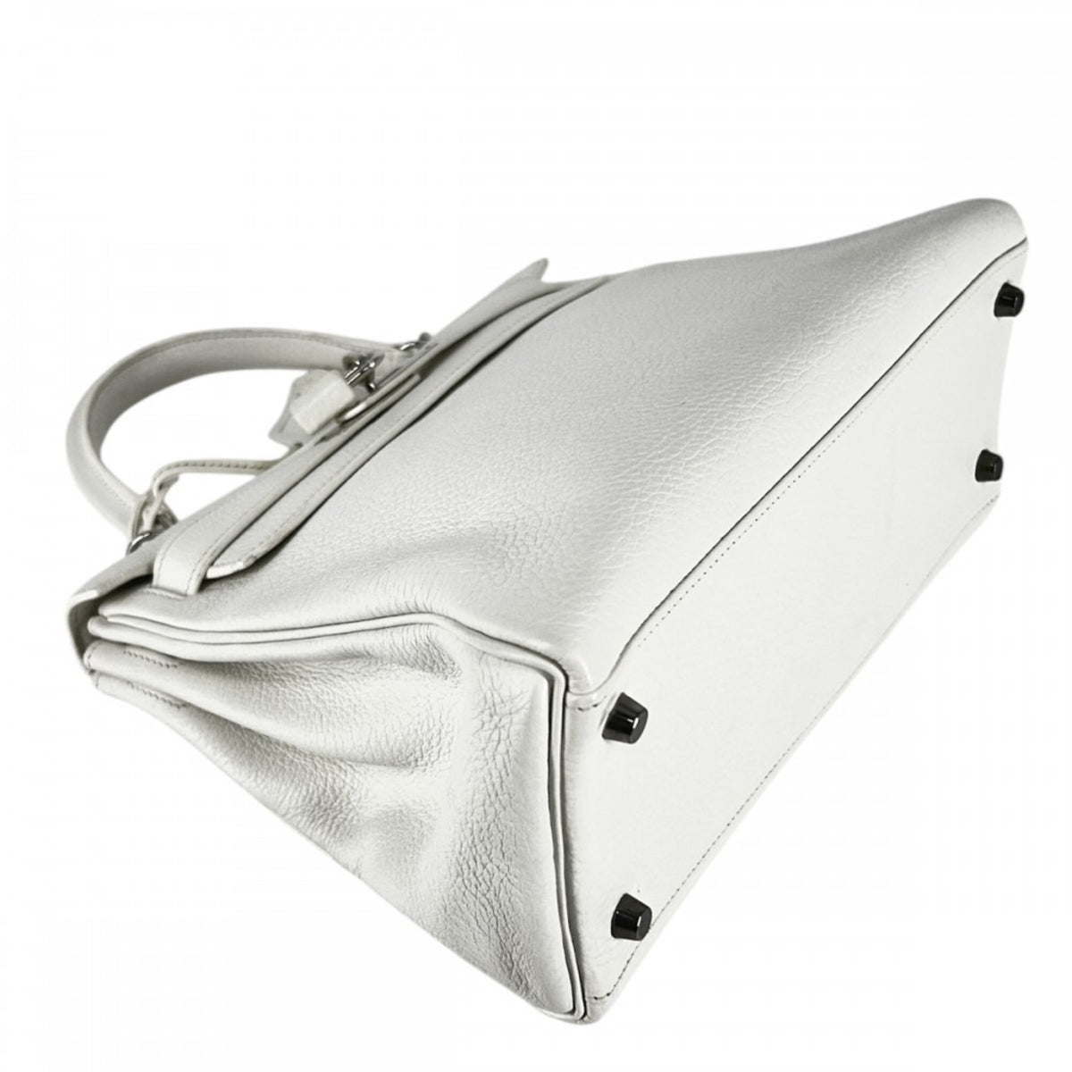 Hermes Kelly White Taurillon Clemence Leather Handbag Shoulder Bag (Pre-Owned)