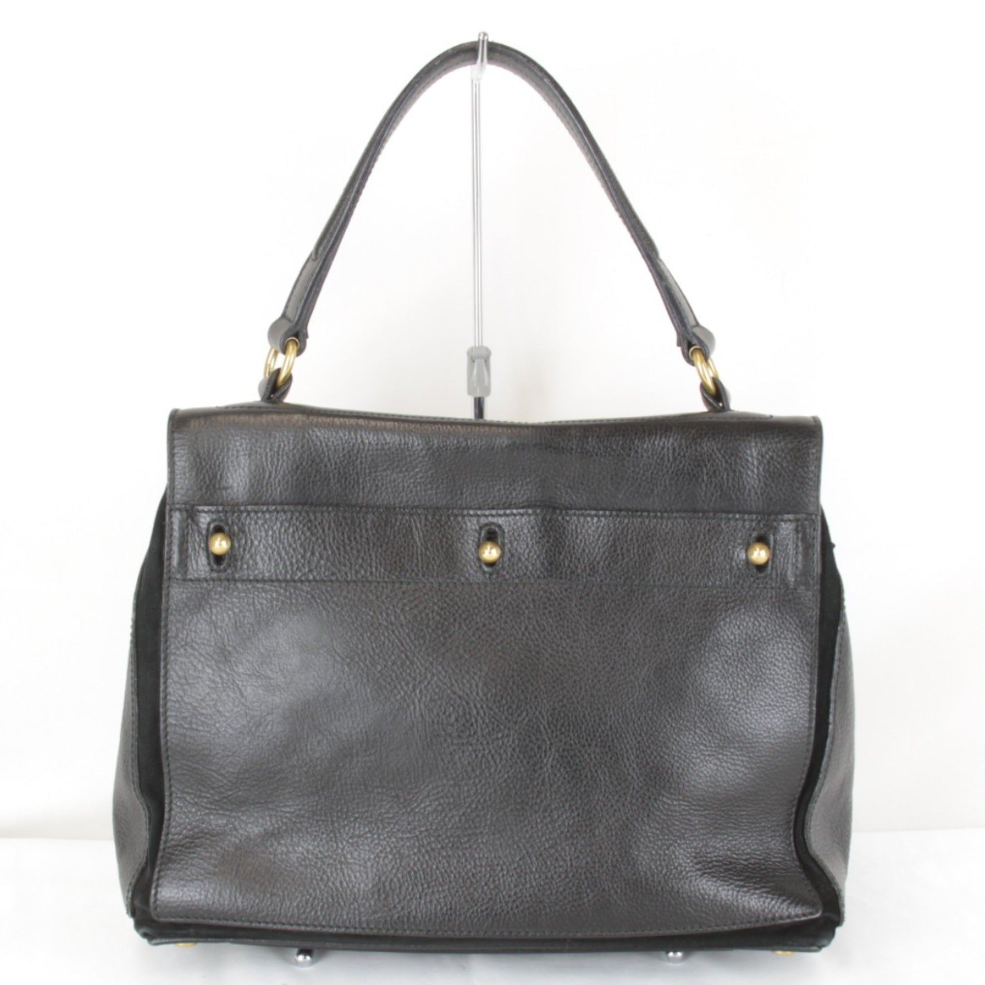 Yves Saint Laurent Black White Leather Handbag (Pre-Owned)