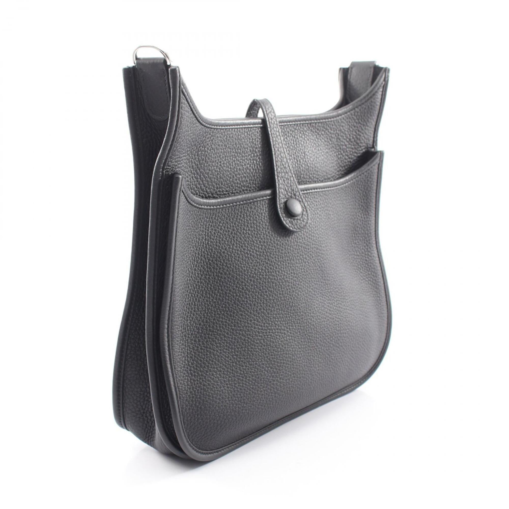 Hermes Black Taurillon Clemence Leather Leather Handbag Shoulder Bag (Pre-Owned)