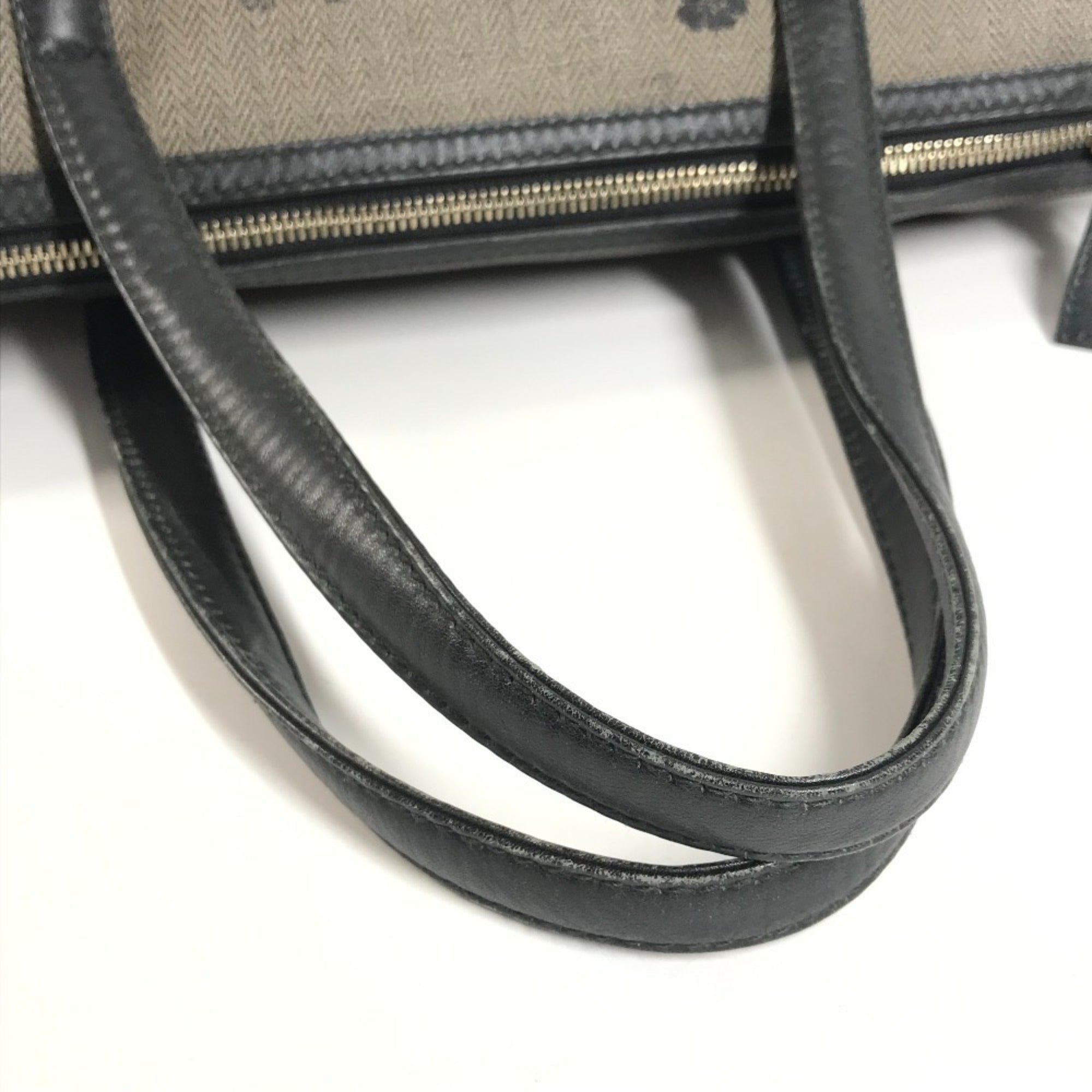 Bvlgari Collezione Black Gray Pvc Leather Shoulder Bag Tote Bag (Pre-Owned)
