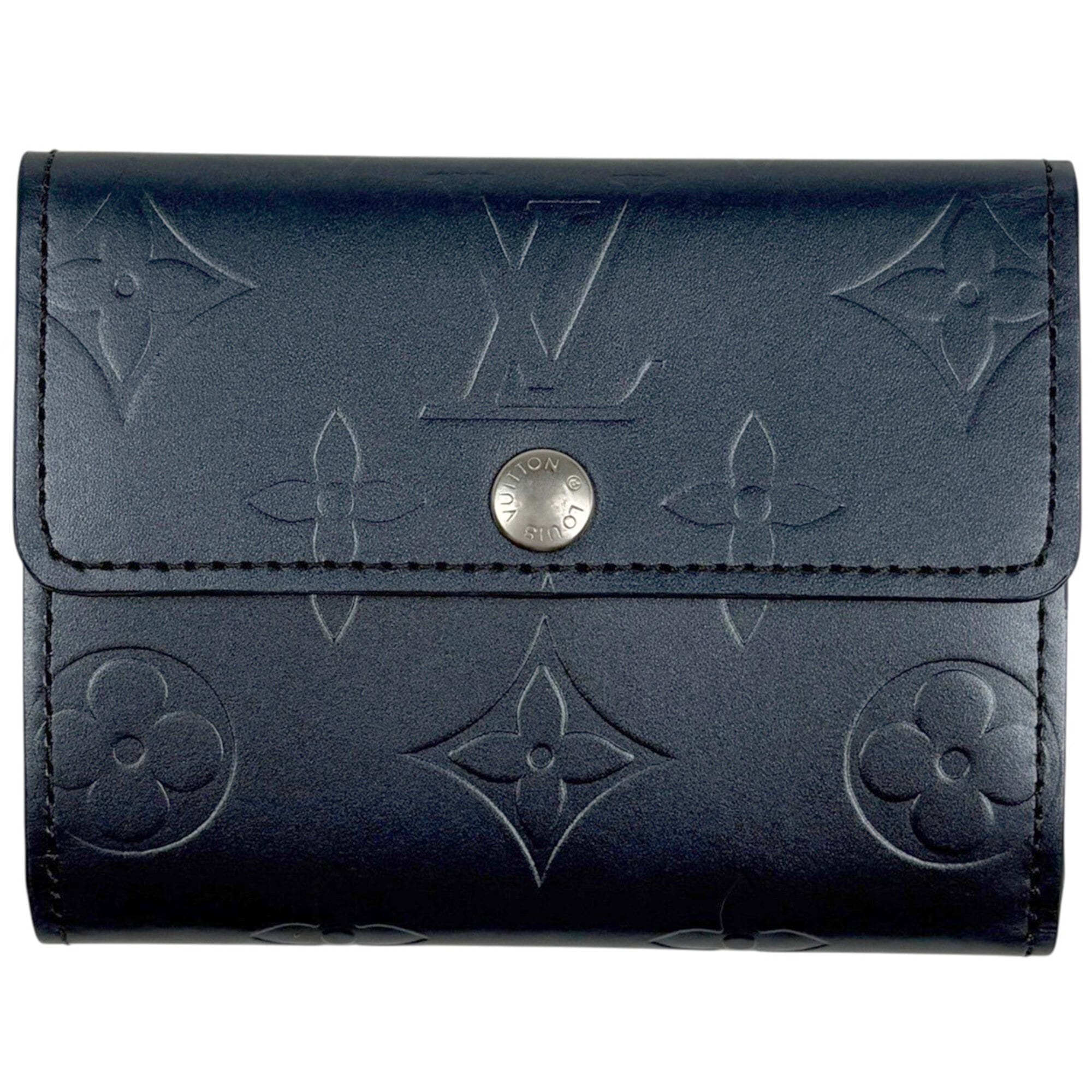 Louis Vuitton Navy Monogram Mat Coin Purse/Coin Case (Pre-Owned)