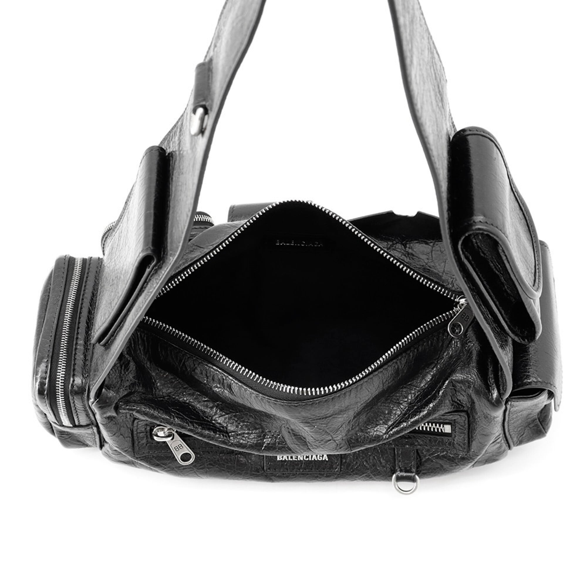 Balenciaga Black Leather Handbag Shoulder Bag (Pre-Owned)