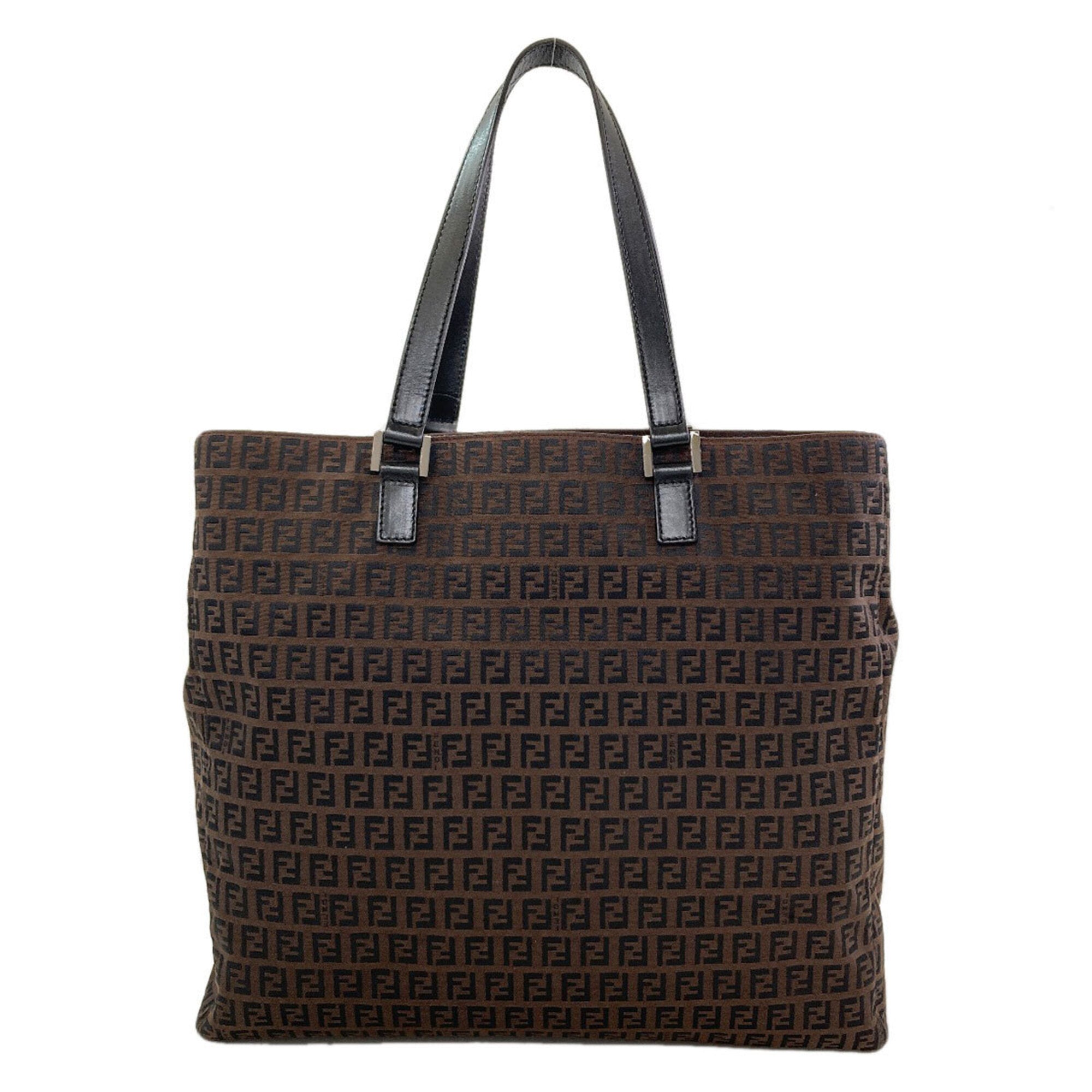 Fendi Dark Brown Canvas Tote Bag (Pre-Owned)