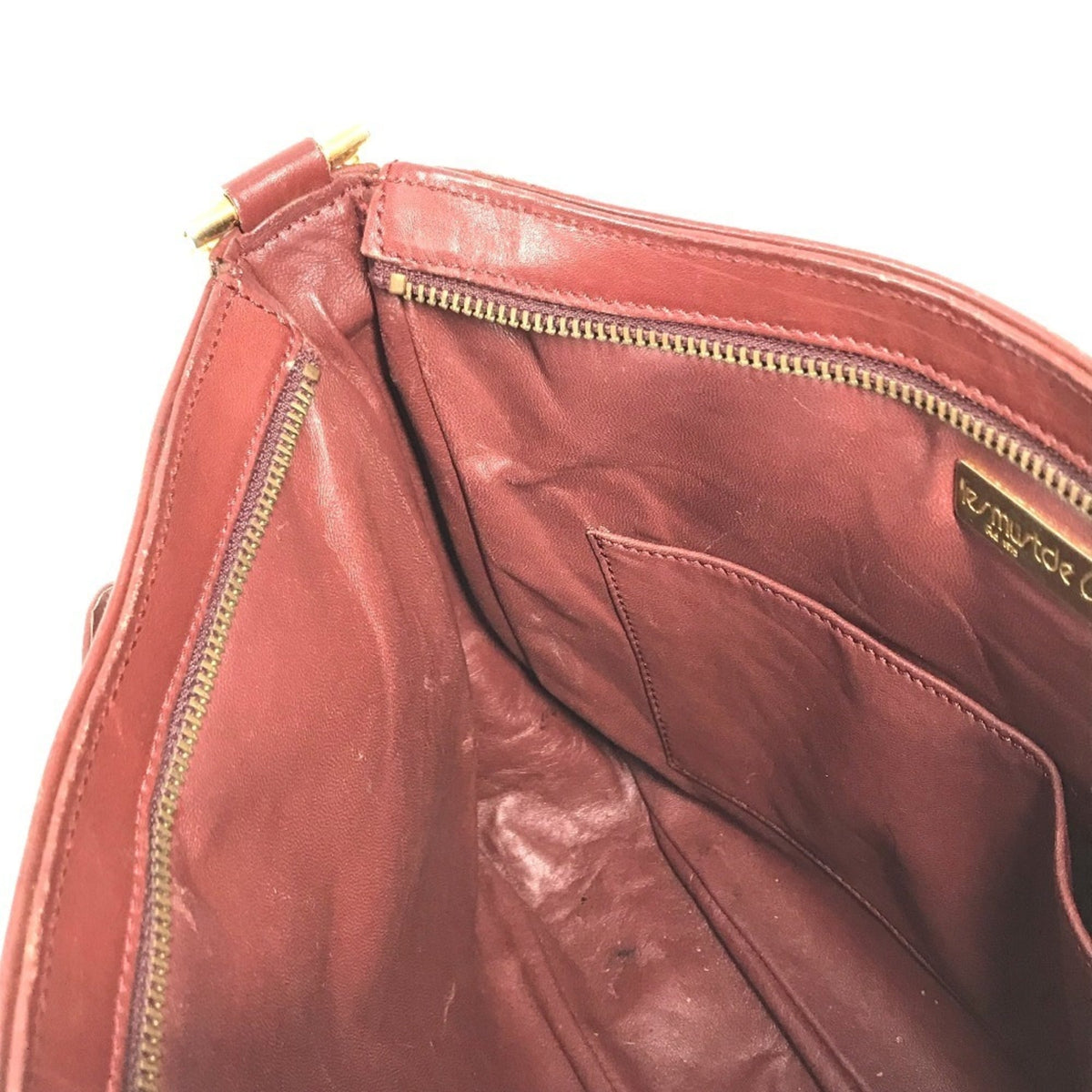 Cartier Wine Red Leather Shoulder Bag (Pre-Owned)