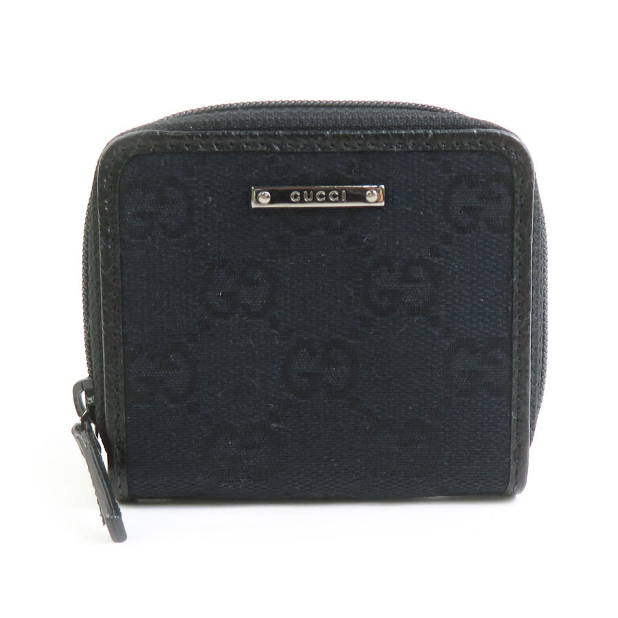 Gucci Black Gg Canvas Leather Coin Purse/Coin Case (Pre-Owned)