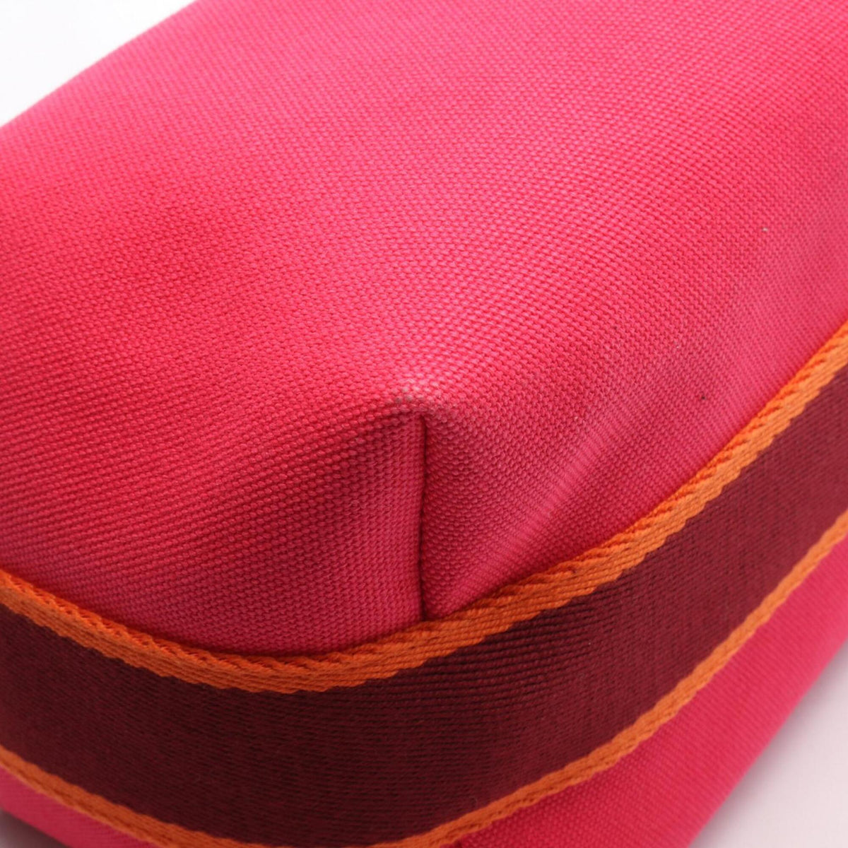 Hermes Bordeaux Orange Pink Canvas Pouch (Pre-Owned)